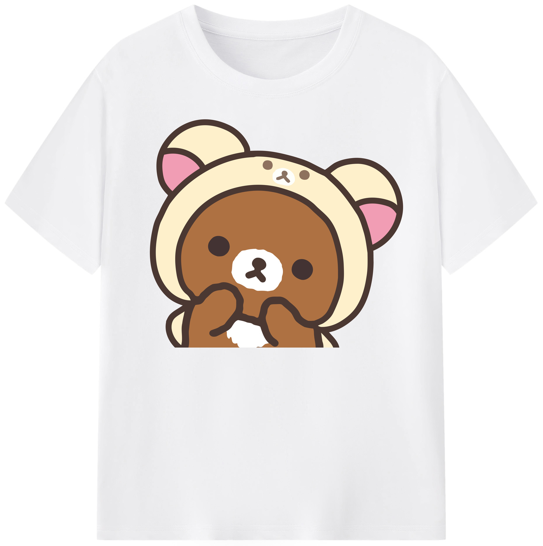 （画像用） リラックマ リラックマ キイロイトリ Rilakkuma Korilakkuma Kiiroitori 綿100％半袖Tシャツ（フロントプリント）