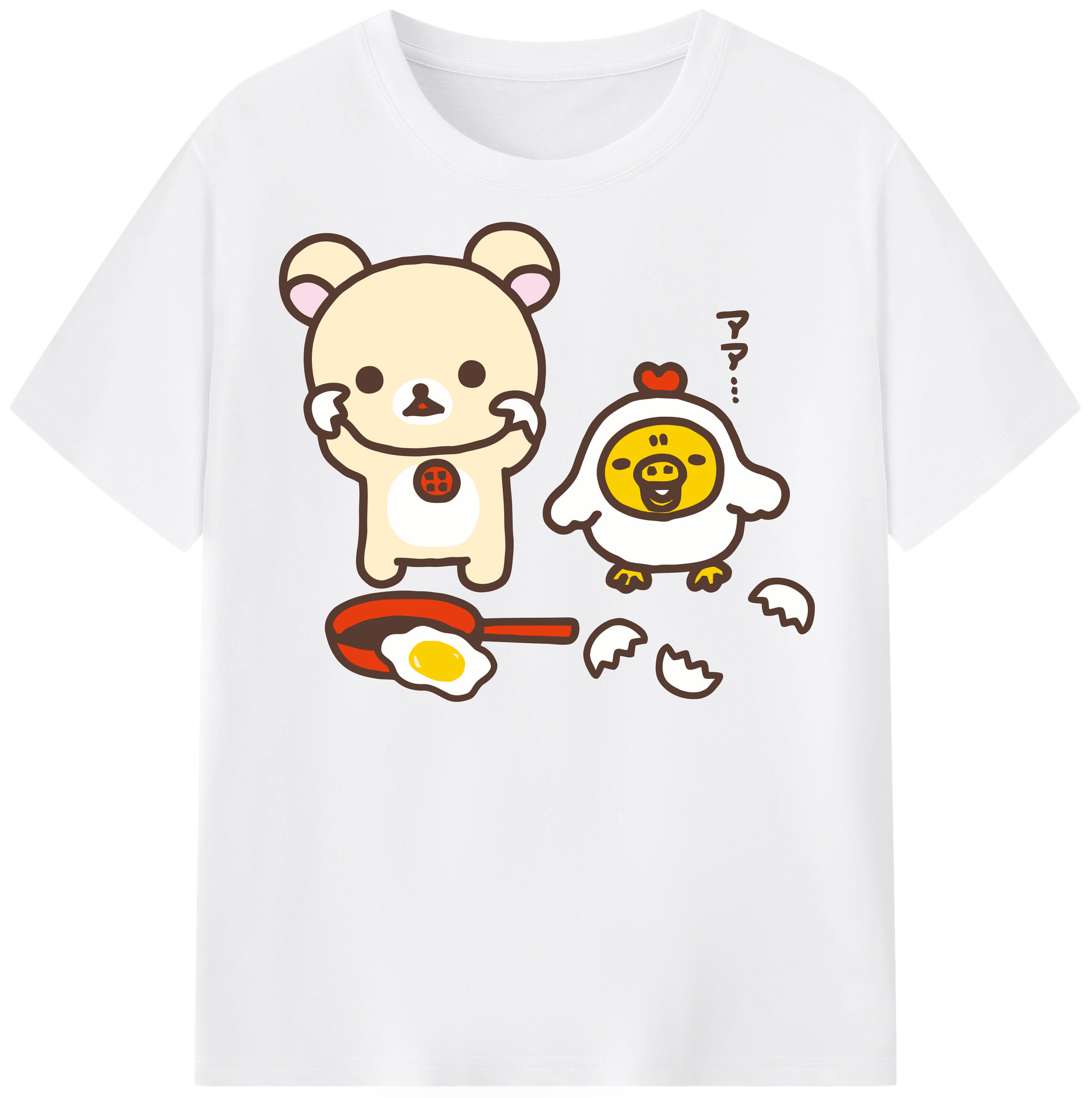 （画像用） リラックマ リラックマ キイロイトリ Rilakkuma Korilakkuma Kiiroitori 綿100％半袖Tシャツ（フロントプリント）