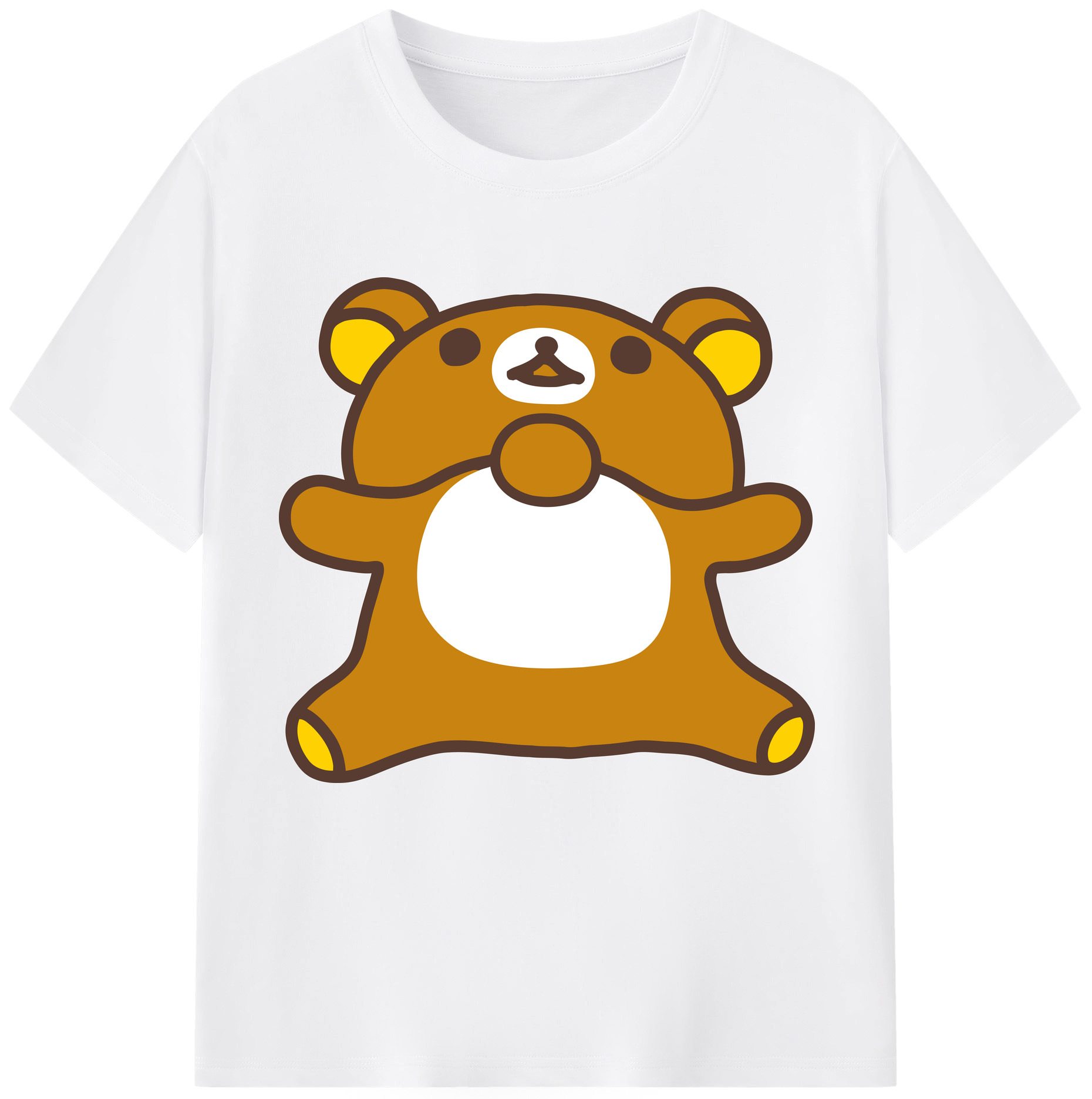 （画像用） リラックマ リラックマ キイロイトリ Rilakkuma Korilakkuma Kiiroitori 綿100％半袖Tシャツ（フロントプリント）