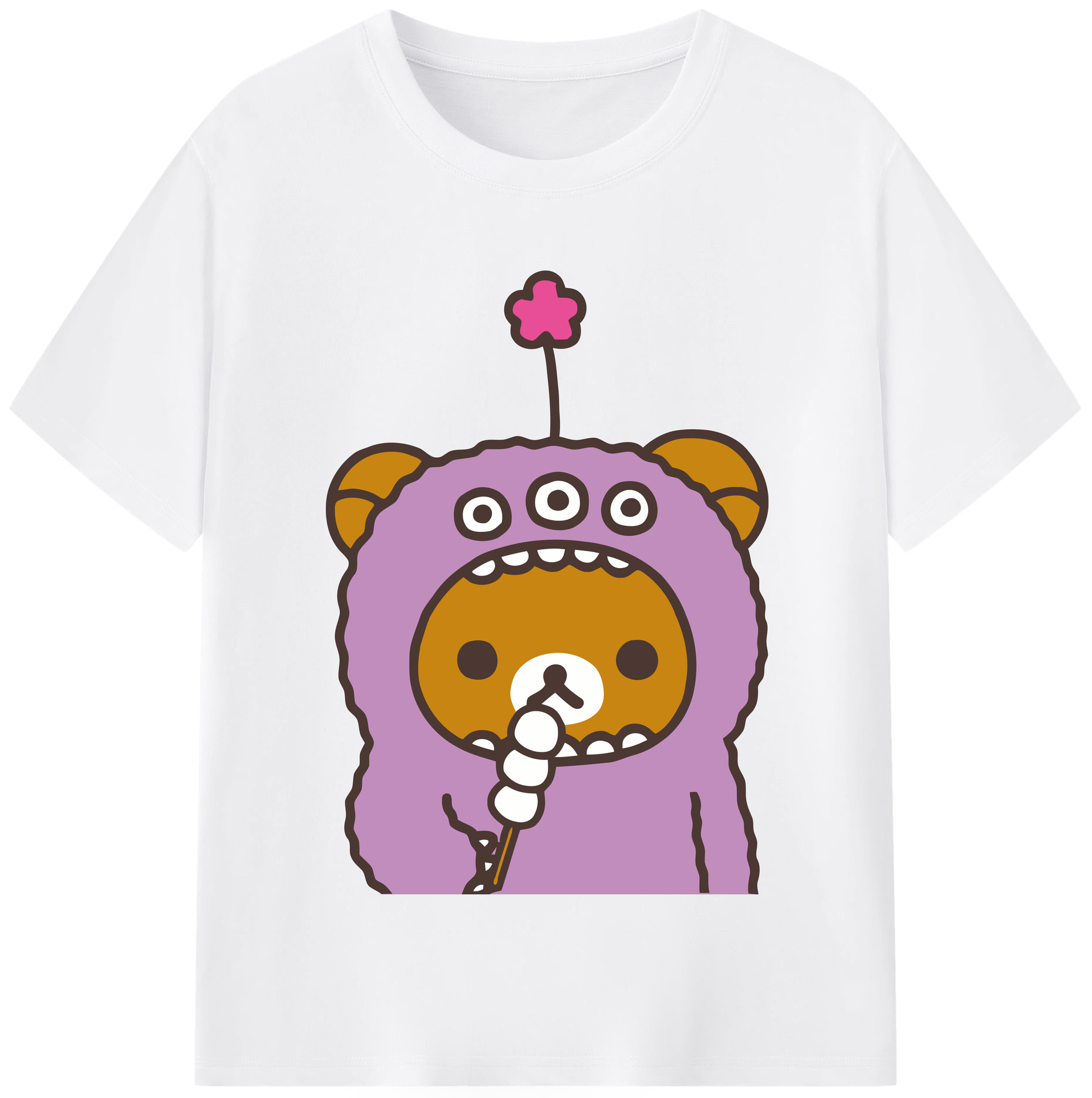 （画像用） リラックマ リラックマ キイロイトリ Rilakkuma Korilakkuma Kiiroitori 綿100％半袖Tシャツ（フロントプリント）