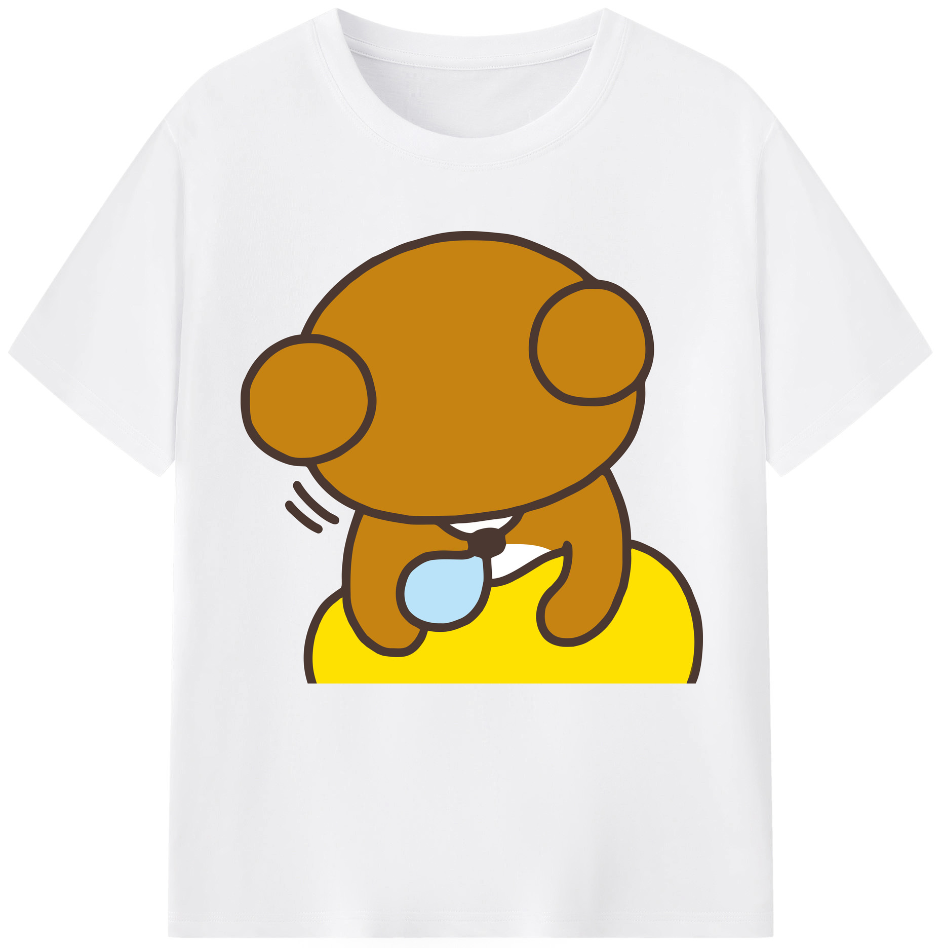 （画像用） リラックマ リラックマ キイロイトリ Rilakkuma Korilakkuma Kiiroitori 綿100％半袖Tシャツ（フロントプリント）