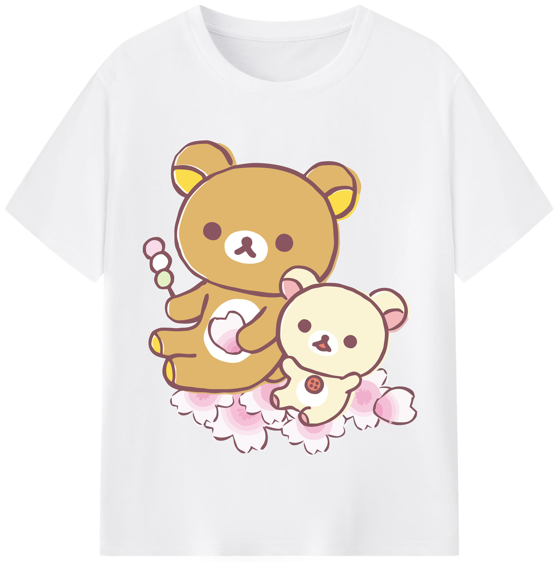 （画像用） リラックマ リラックマ キイロイトリ Rilakkuma Korilakkuma Kiiroitori 綿100％半袖Tシャツ（フロントプリント）