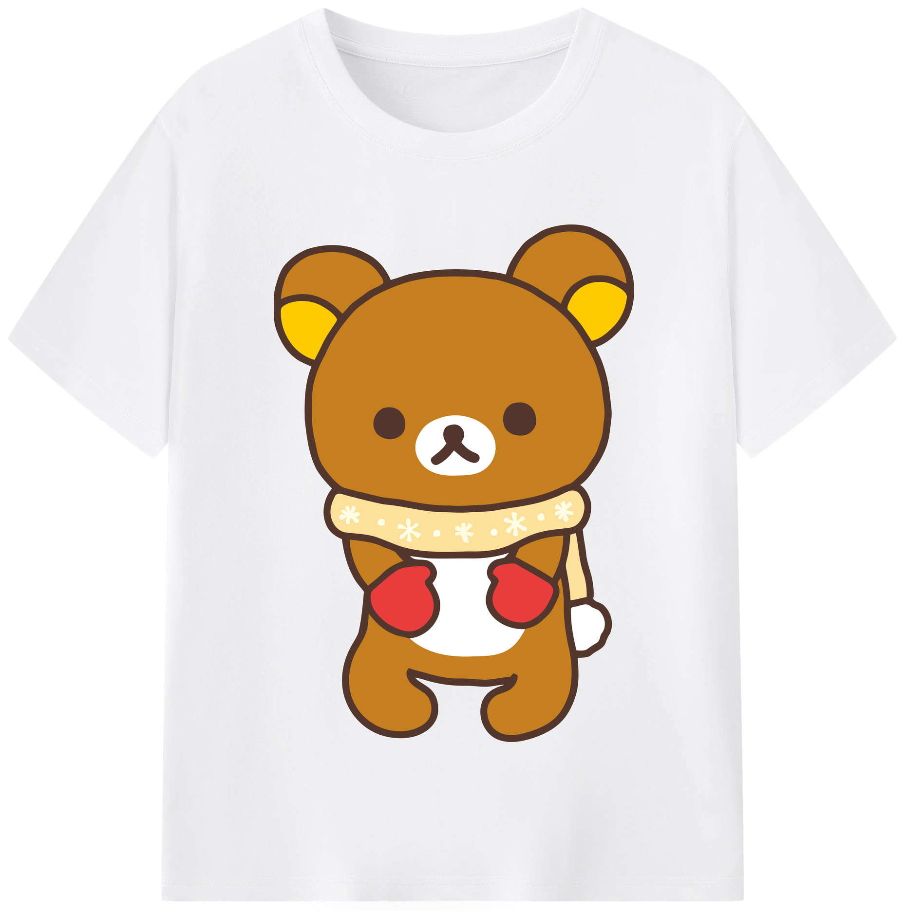 （画像用） リラックマ リラックマ キイロイトリ Rilakkuma Korilakkuma Kiiroitori 綿100％半袖Tシャツ（フロントプリント）