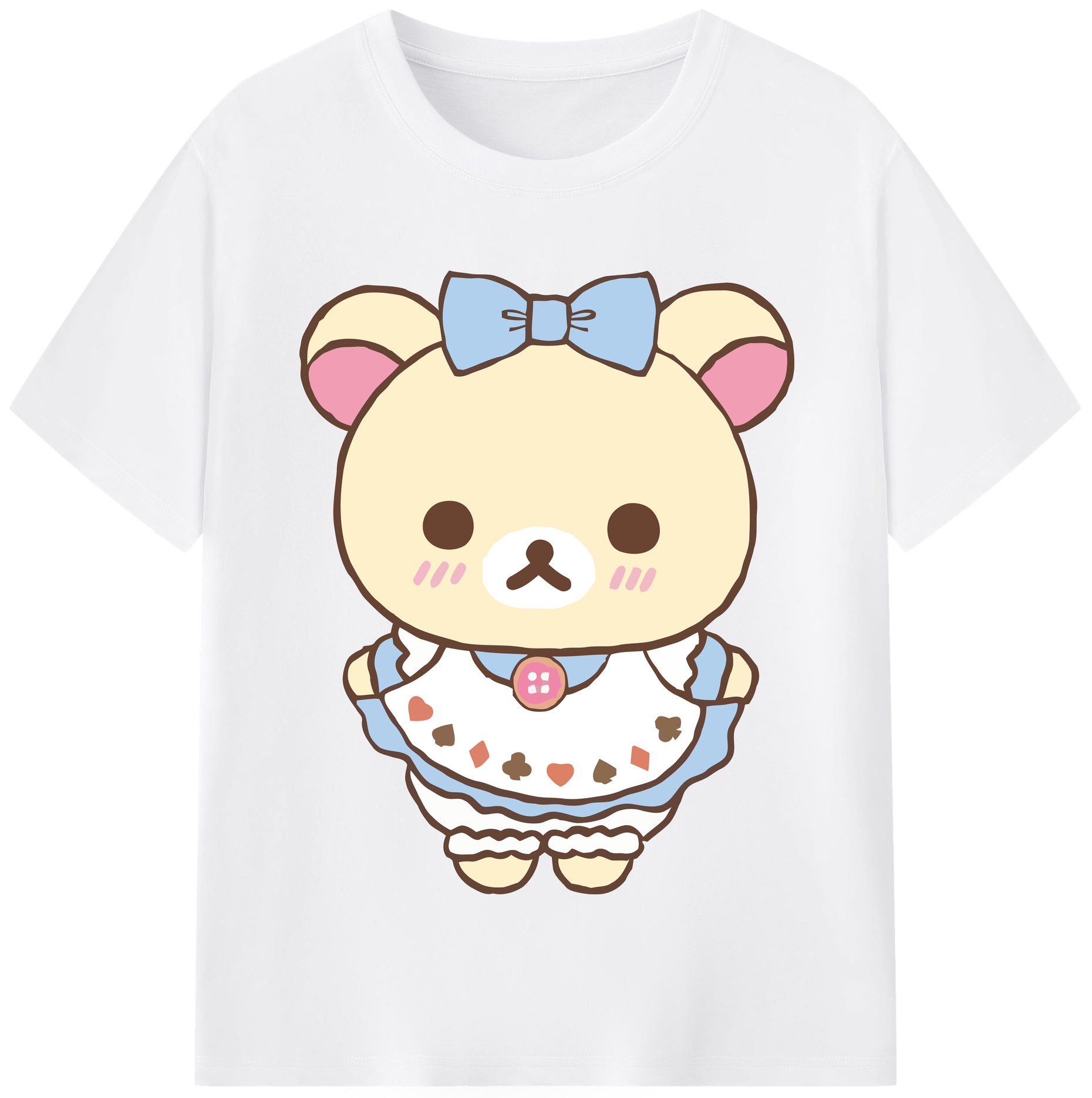 （画像用） リラックマ リラックマ キイロイトリ Rilakkuma Korilakkuma Kiiroitori 綿100％半袖Tシャツ（フロントプリント）