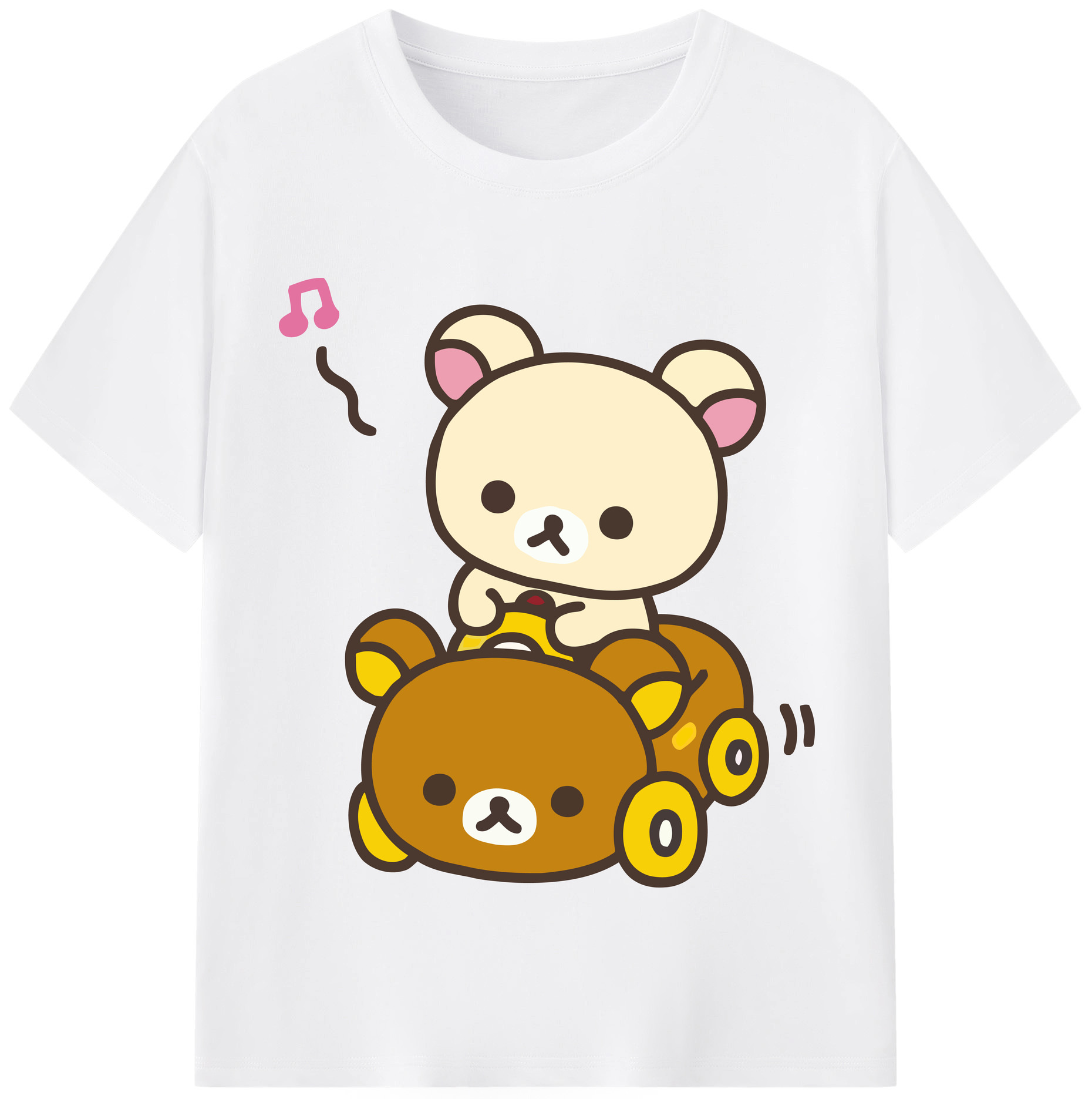 （画像用） リラックマ リラックマ キイロイトリ Rilakkuma Korilakkuma Kiiroitori 綿100％半袖Tシャツ（フロントプリント）