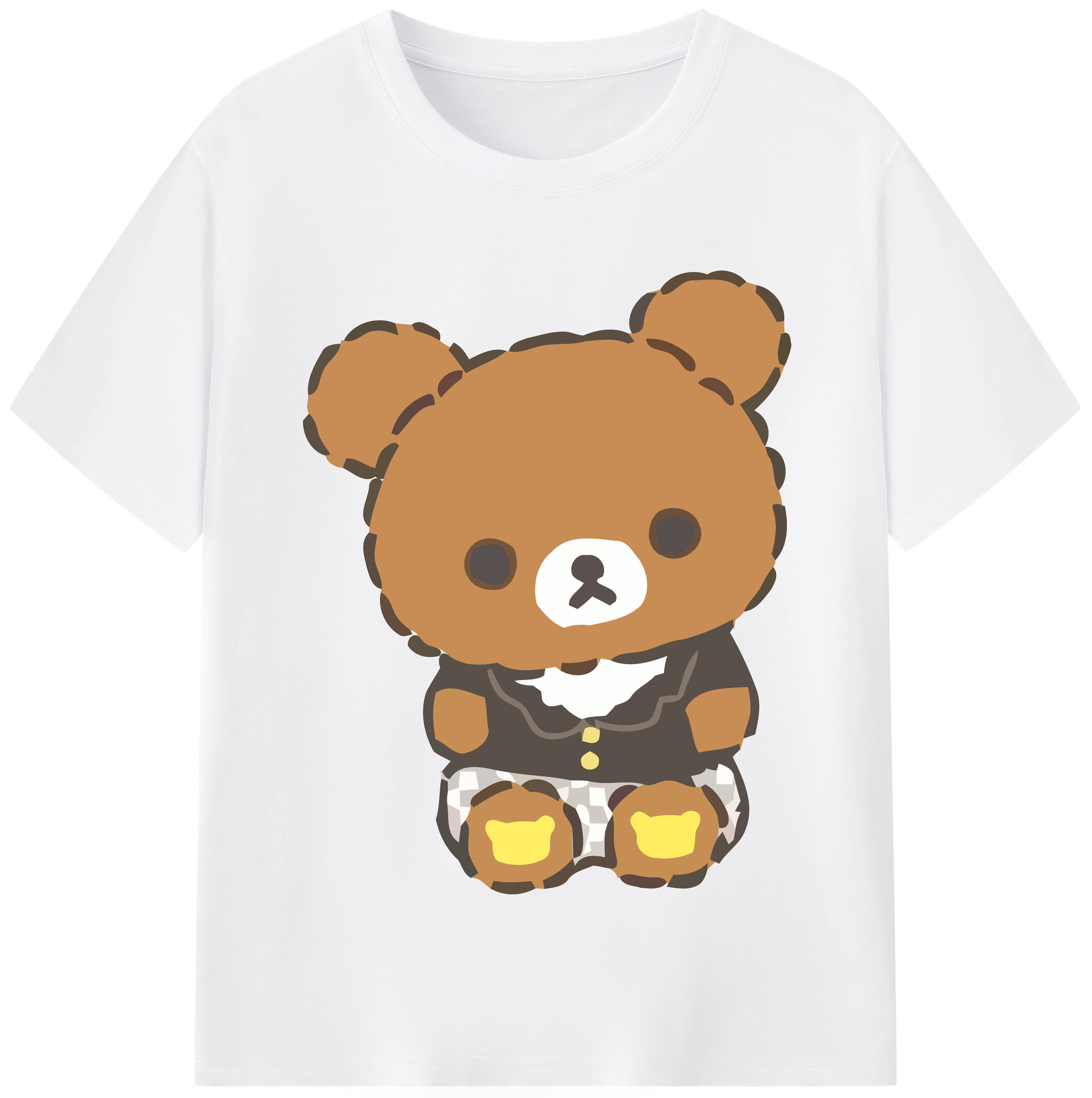 （画像用） リラックマ リラックマ キイロイトリ Rilakkuma Korilakkuma Kiiroitori 綿100％半袖Tシャツ（フロントプリント）