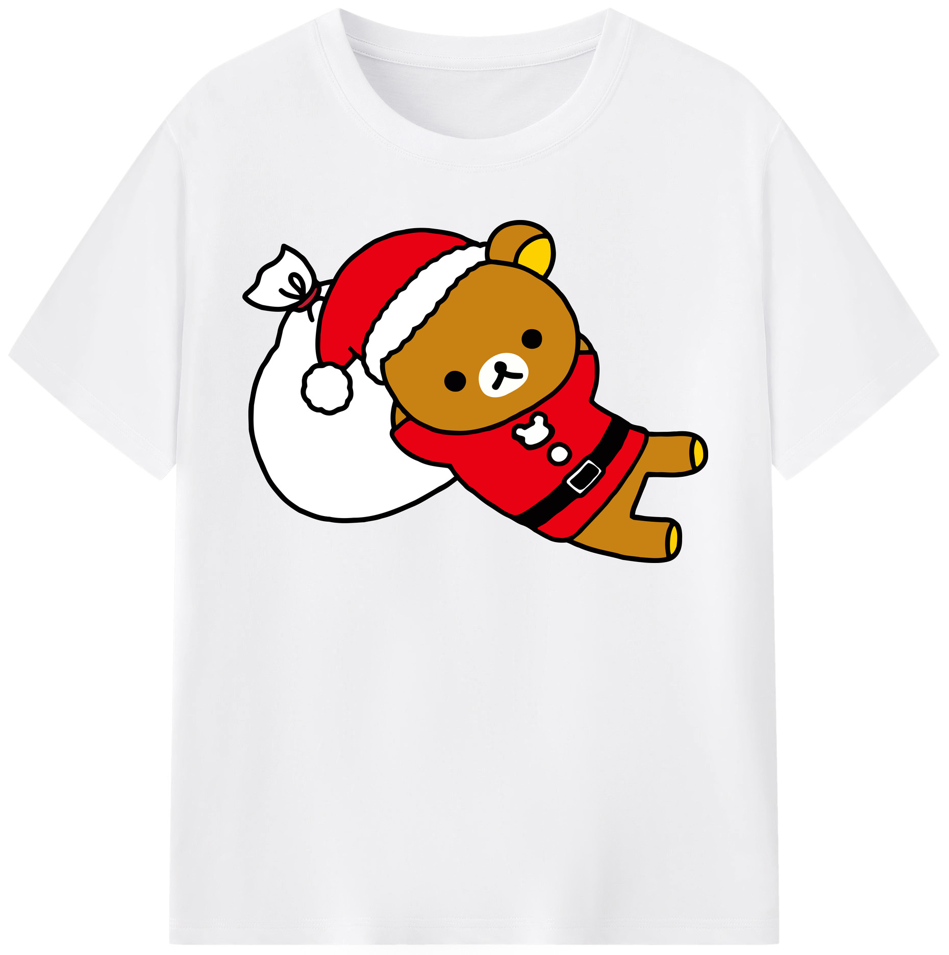 （画像用） リラックマ リラックマ キイロイトリ Rilakkuma Korilakkuma Kiiroitori 綿100％半袖Tシャツ（フロントプリント）