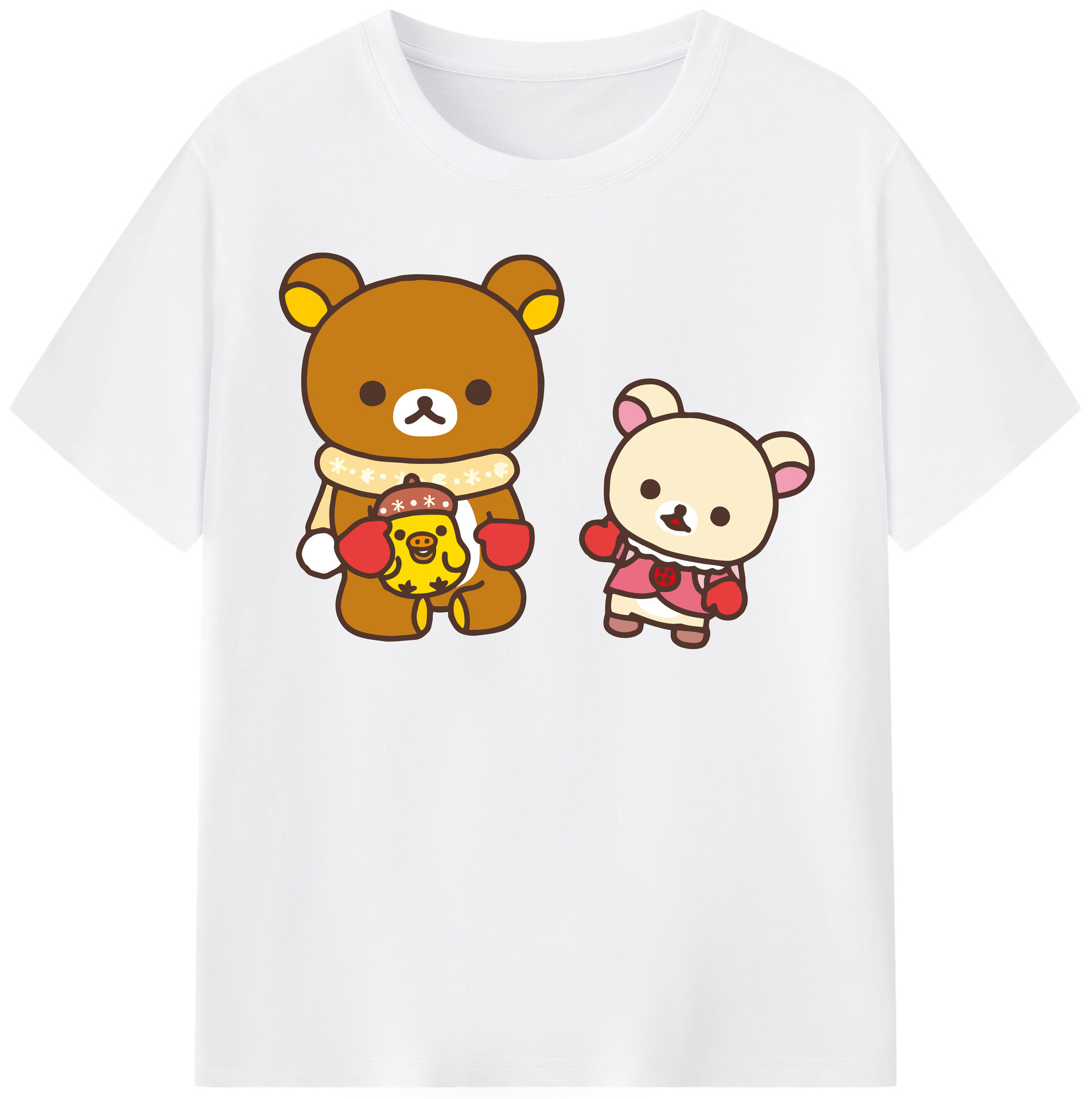 （画像用） リラックマ リラックマ キイロイトリ Rilakkuma Korilakkuma Kiiroitori 綿100％半袖Tシャツ（フロントプリント）