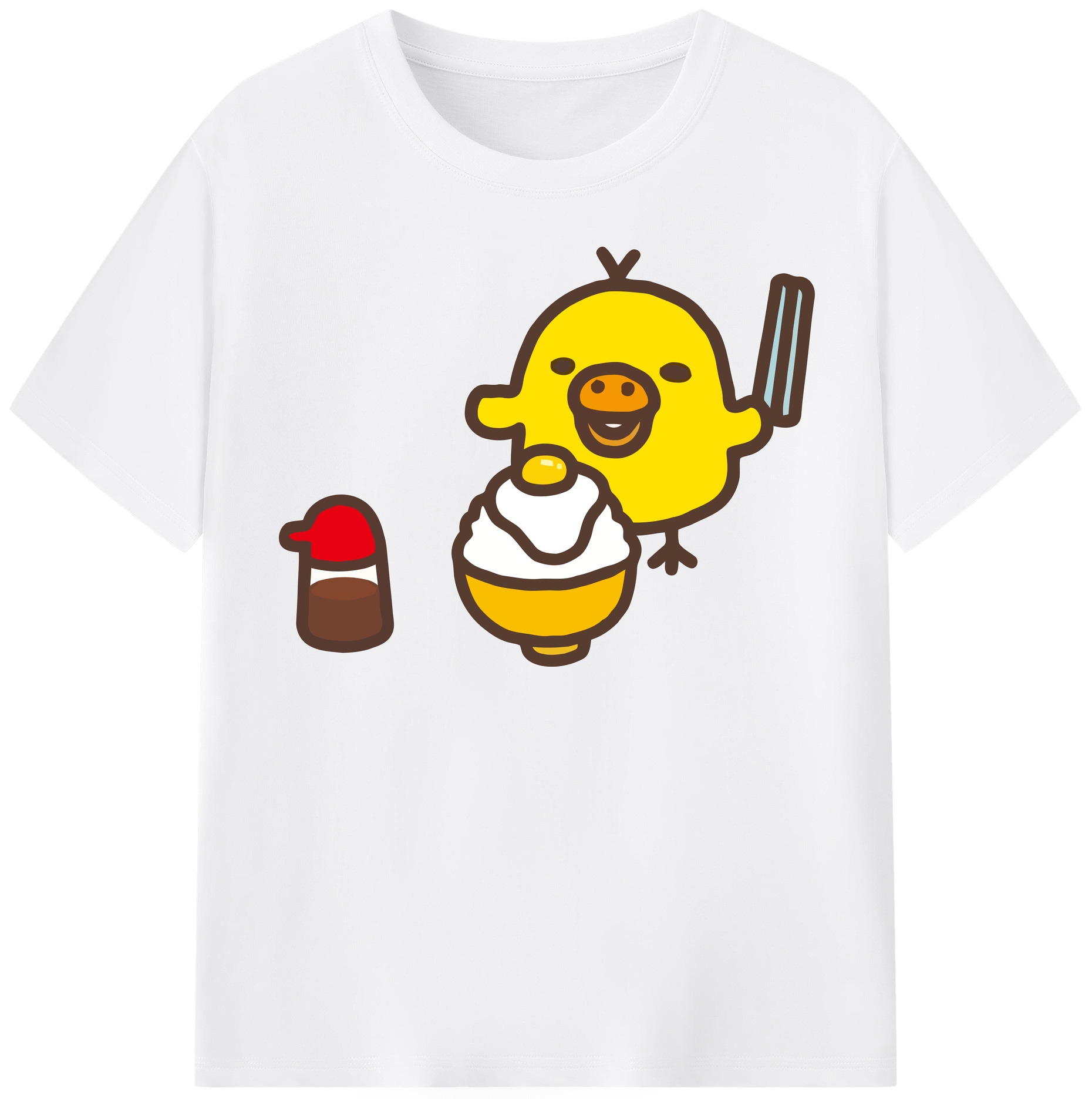 （画像用） リラックマ リラックマ キイロイトリ Rilakkuma Korilakkuma Kiiroitori 綿100％半袖Tシャツ（フロントプリント）