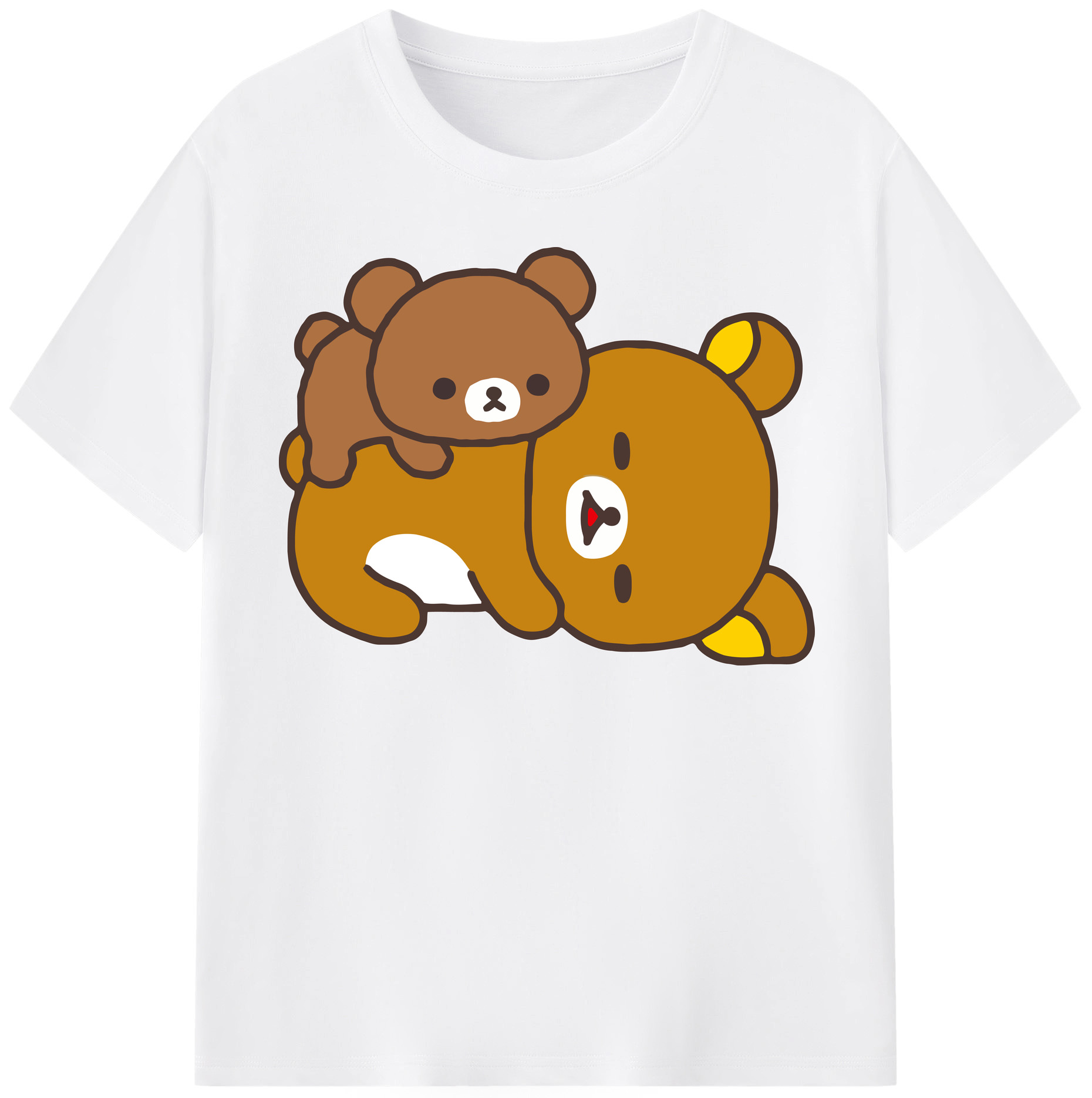 （画像用） リラックマ リラックマ キイロイトリ Rilakkuma Korilakkuma Kiiroitori 綿100％半袖Tシャツ（フロントプリント）