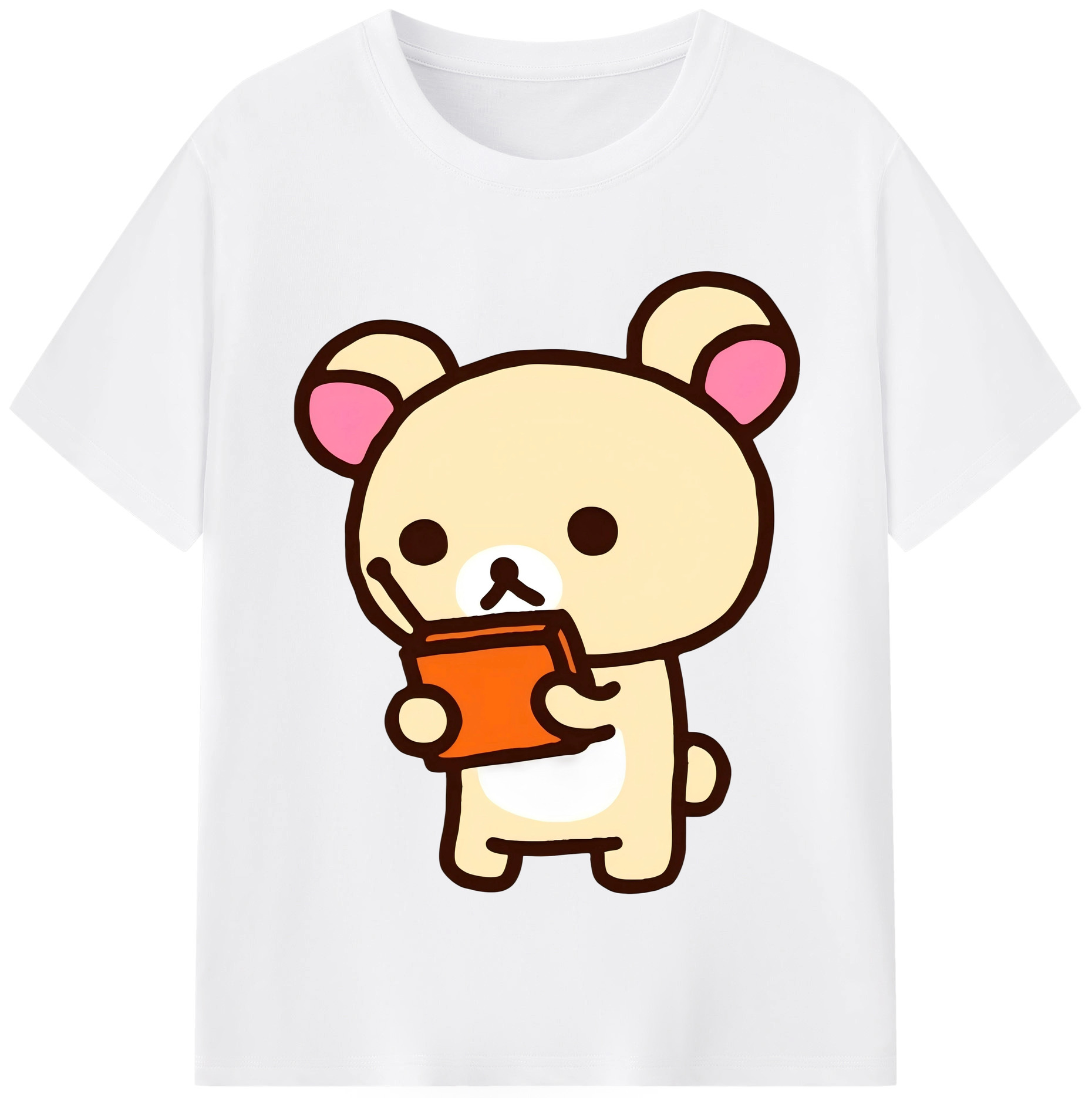 （画像用） リラックマ リラックマ キイロイトリ Rilakkuma Korilakkuma Kiiroitori 綿100％半袖Tシャツ（フロントプリント）