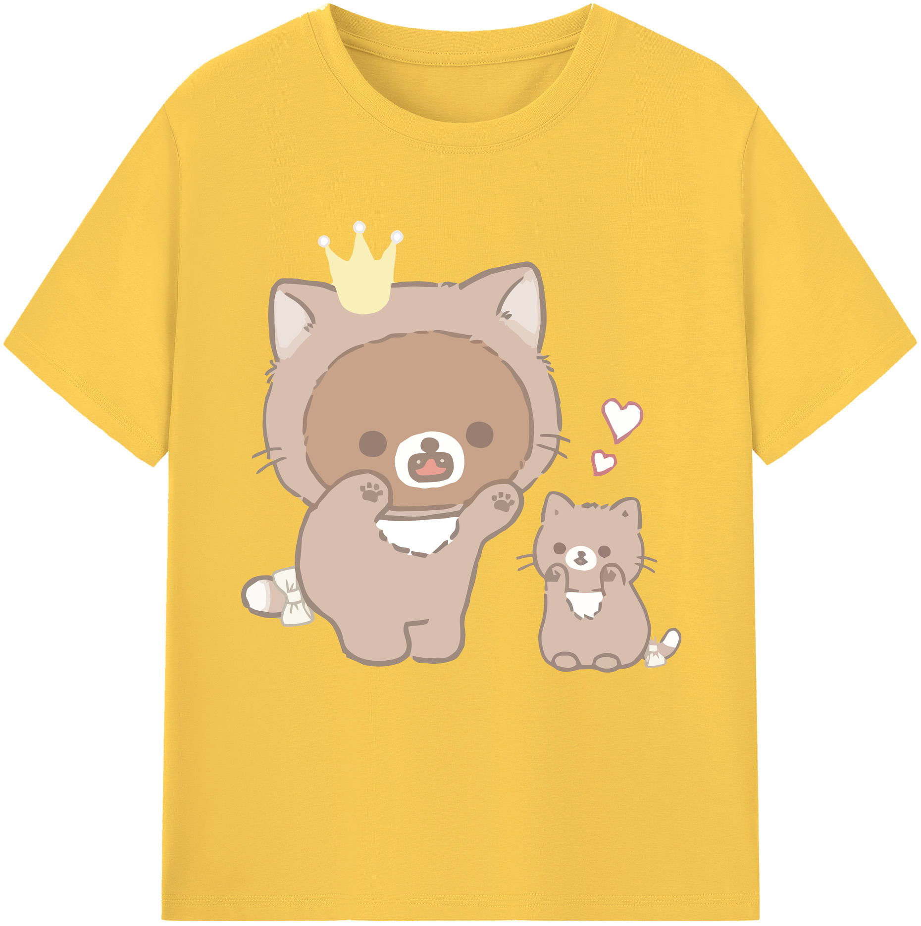 （画像用） リラックマ リラックマ キイロイトリ Rilakkuma Korilakkuma Kiiroitori 綿100％半袖Tシャツ（フロントプリント）
