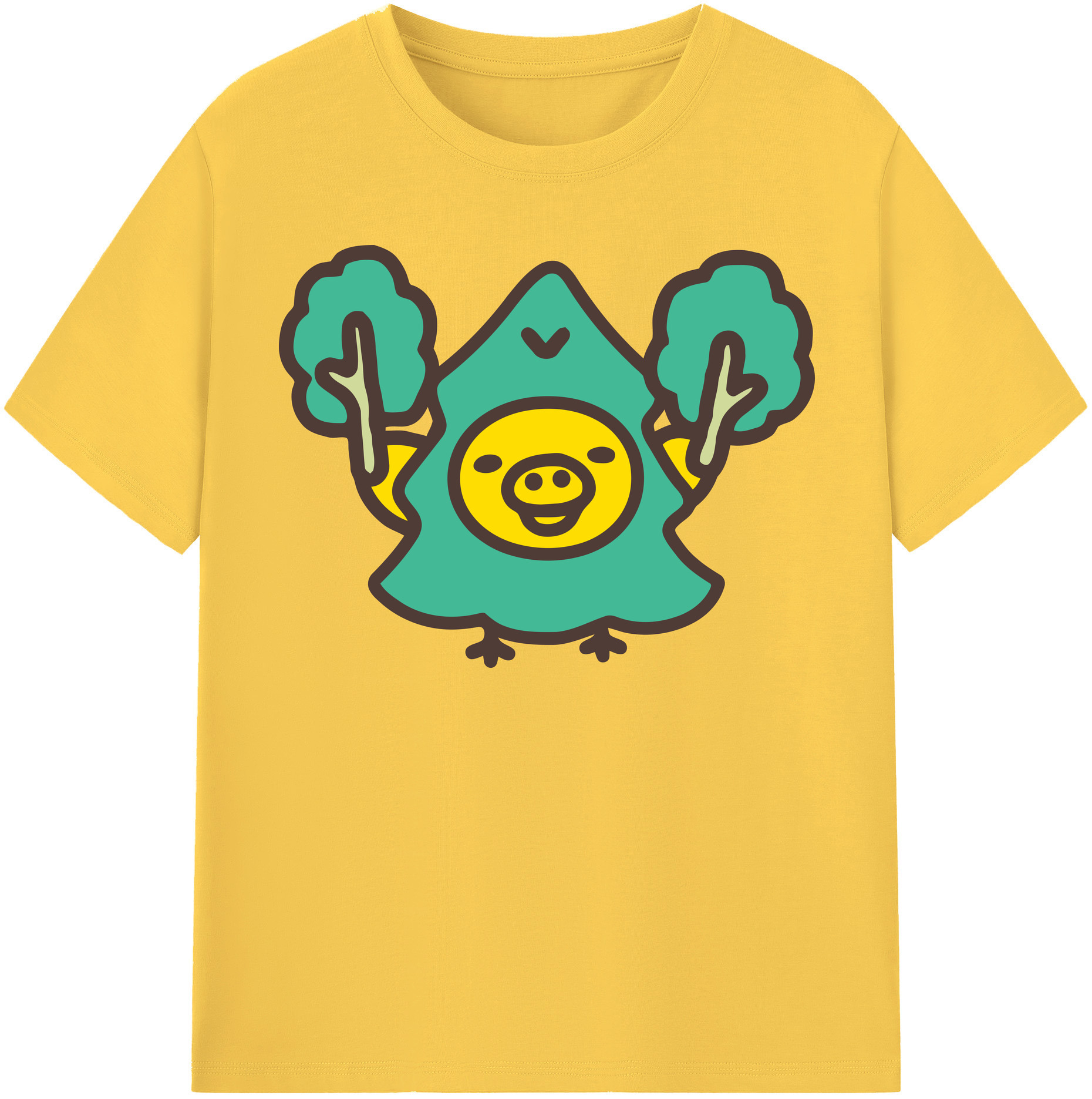 （画像用） リラックマ リラックマ キイロイトリ Rilakkuma Korilakkuma Kiiroitori 綿100％半袖Tシャツ（フロントプリント）