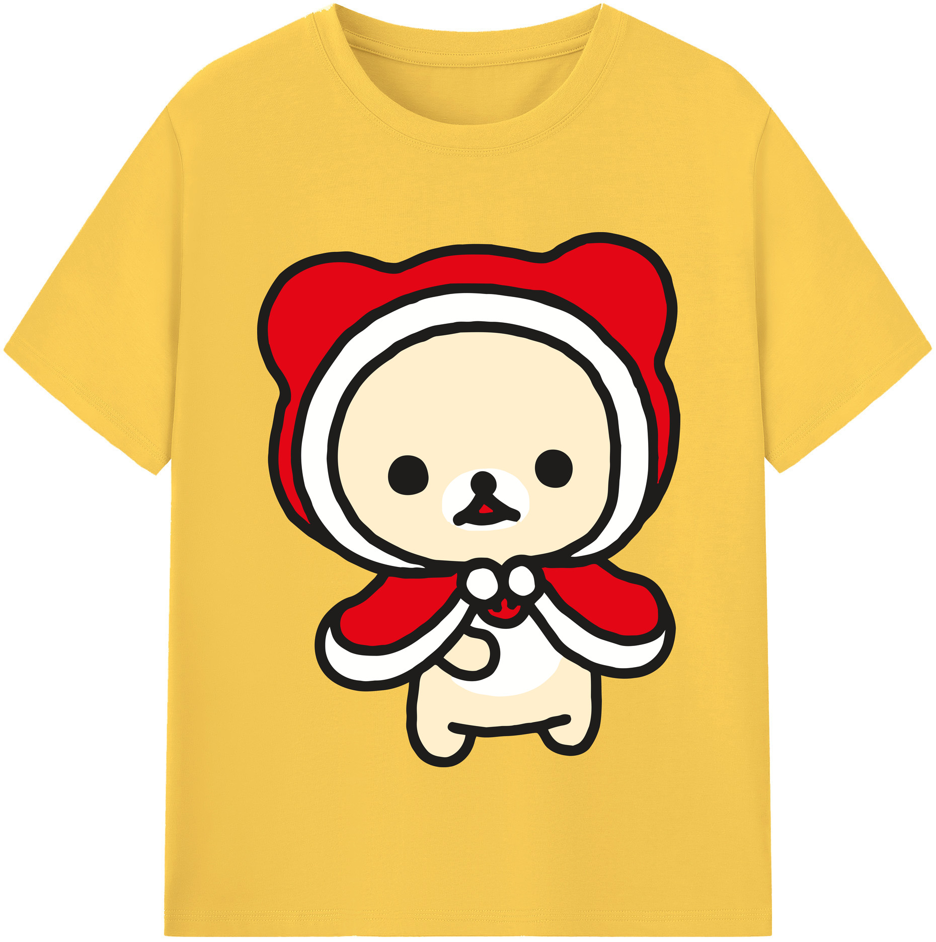 （画像用） リラックマ リラックマ キイロイトリ Rilakkuma Korilakkuma Kiiroitori 綿100％半袖Tシャツ（フロントプリント）
