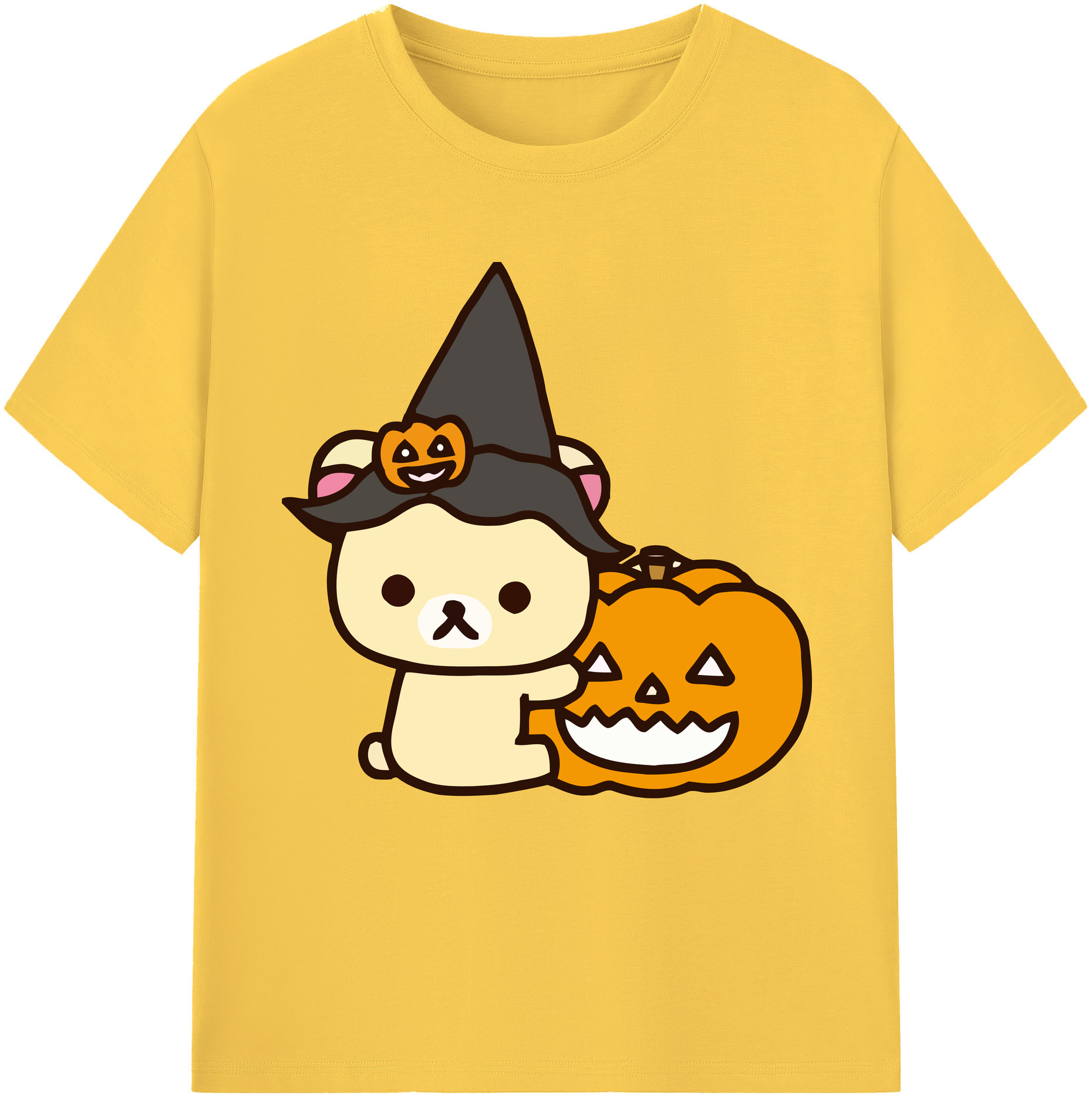 （画像用） リラックマ リラックマ キイロイトリ Rilakkuma Korilakkuma Kiiroitori 綿100％半袖Tシャツ（フロントプリント）