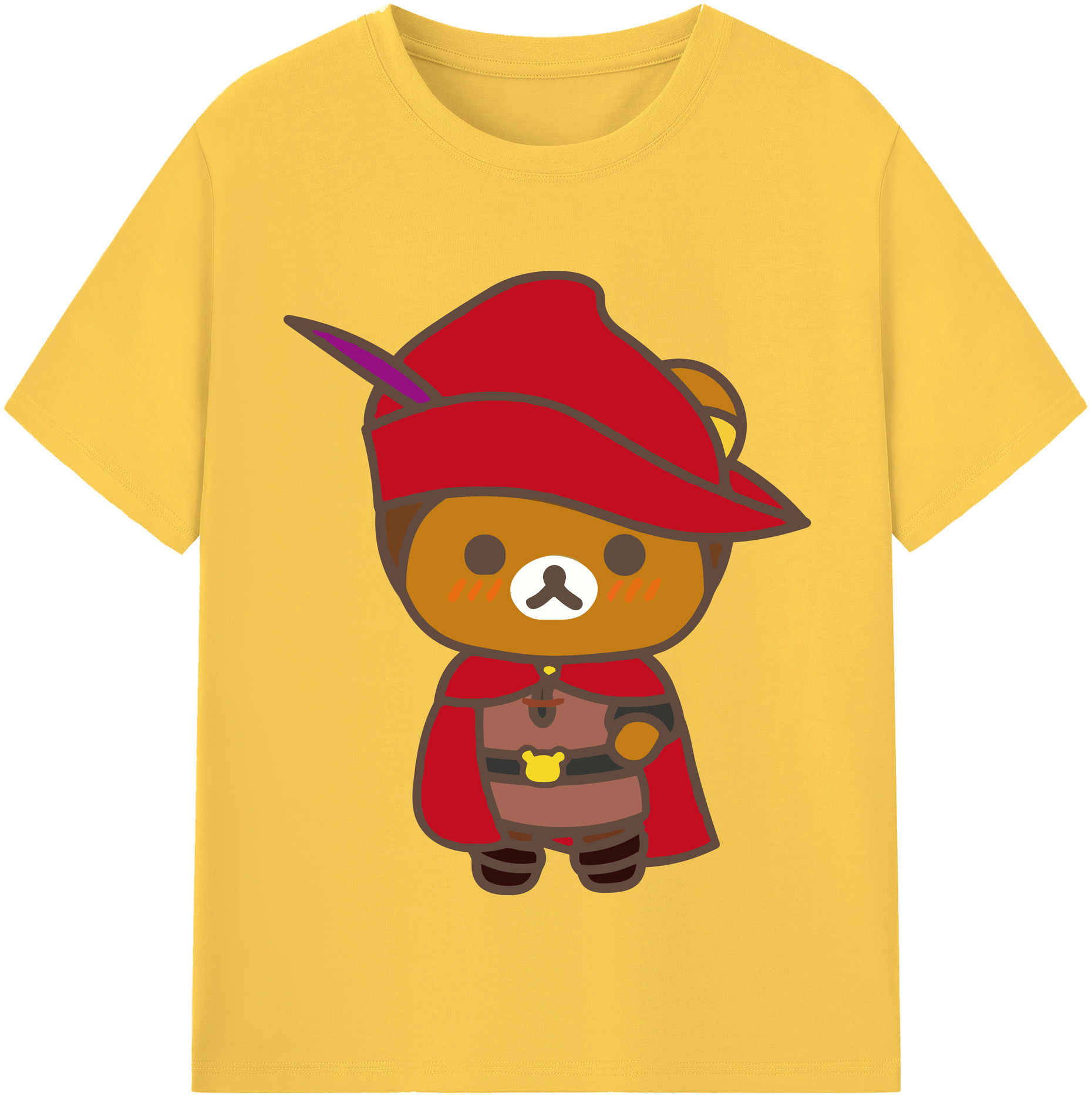 （画像用） リラックマ リラックマ キイロイトリ Rilakkuma Korilakkuma Kiiroitori 綿100％半袖Tシャツ（フロントプリント）