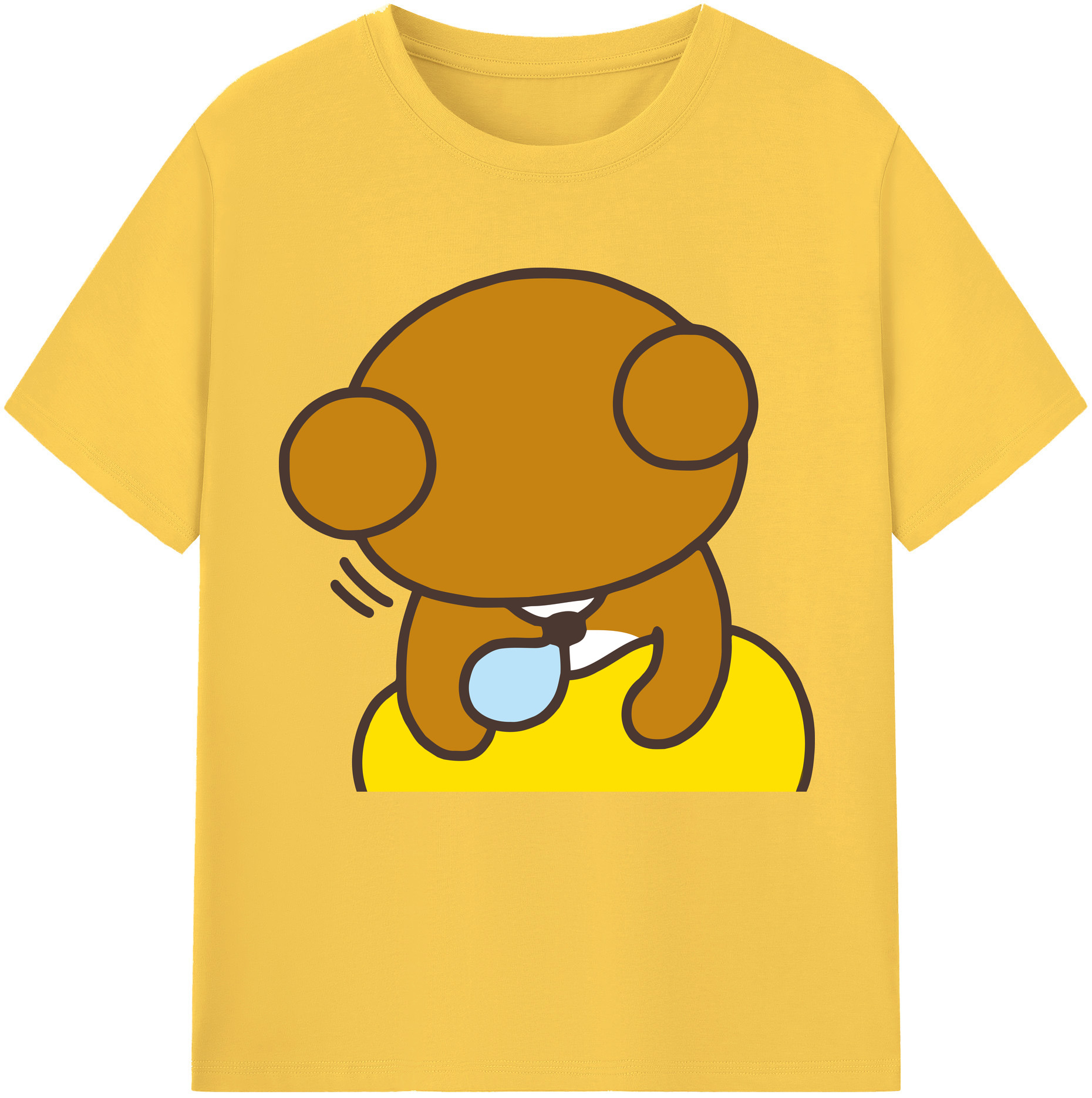 （画像用） リラックマ リラックマ キイロイトリ Rilakkuma Korilakkuma Kiiroitori 綿100％半袖Tシャツ（フロントプリント）