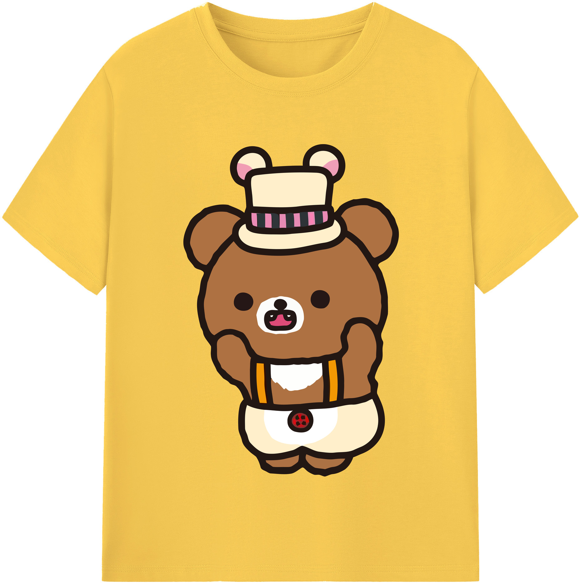 （画像用） リラックマ リラックマ キイロイトリ Rilakkuma Korilakkuma Kiiroitori 綿100％半袖Tシャツ（フロントプリント）