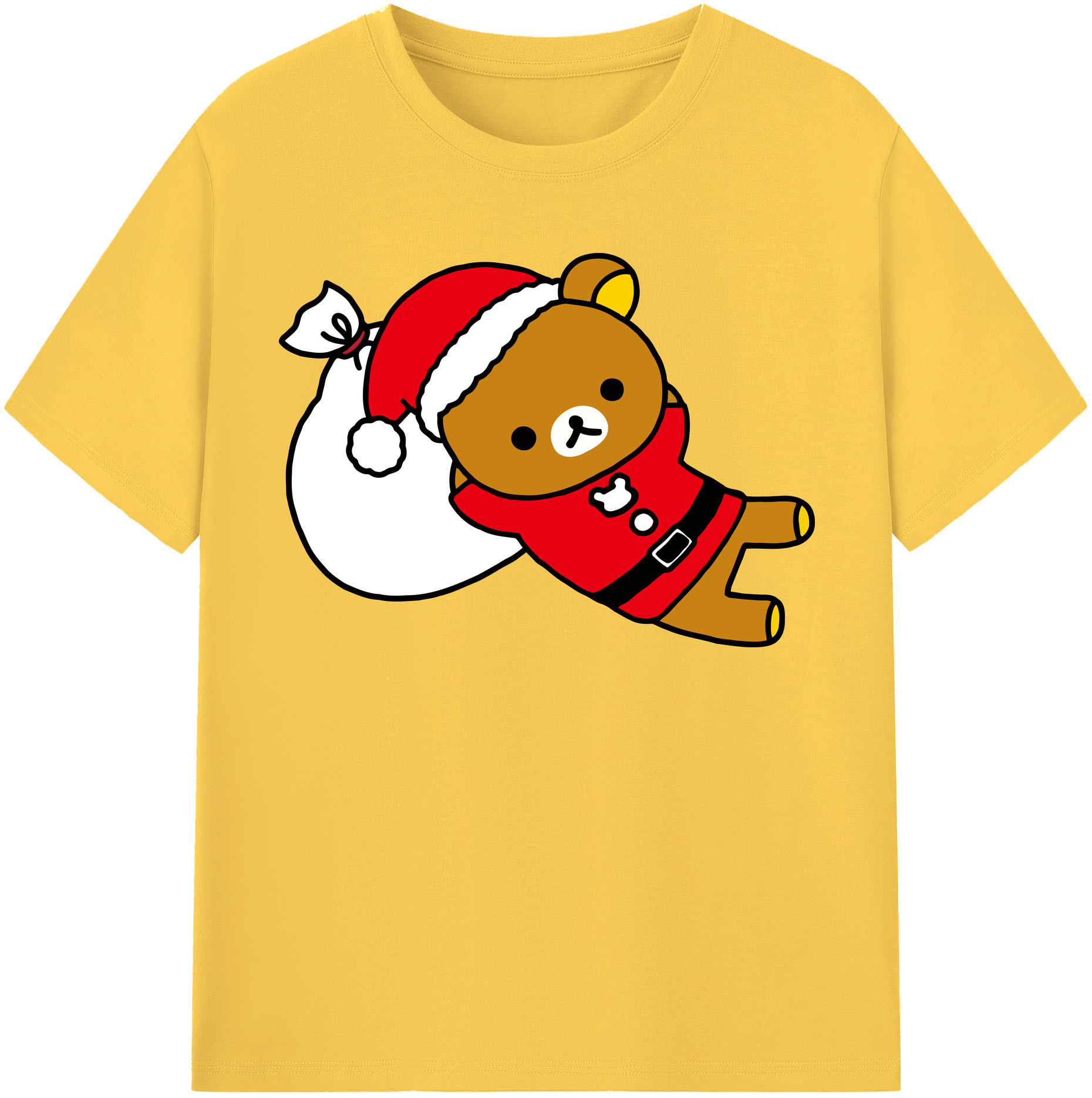 （画像用） リラックマ リラックマ キイロイトリ Rilakkuma Korilakkuma Kiiroitori 綿100％半袖Tシャツ（フロントプリント）