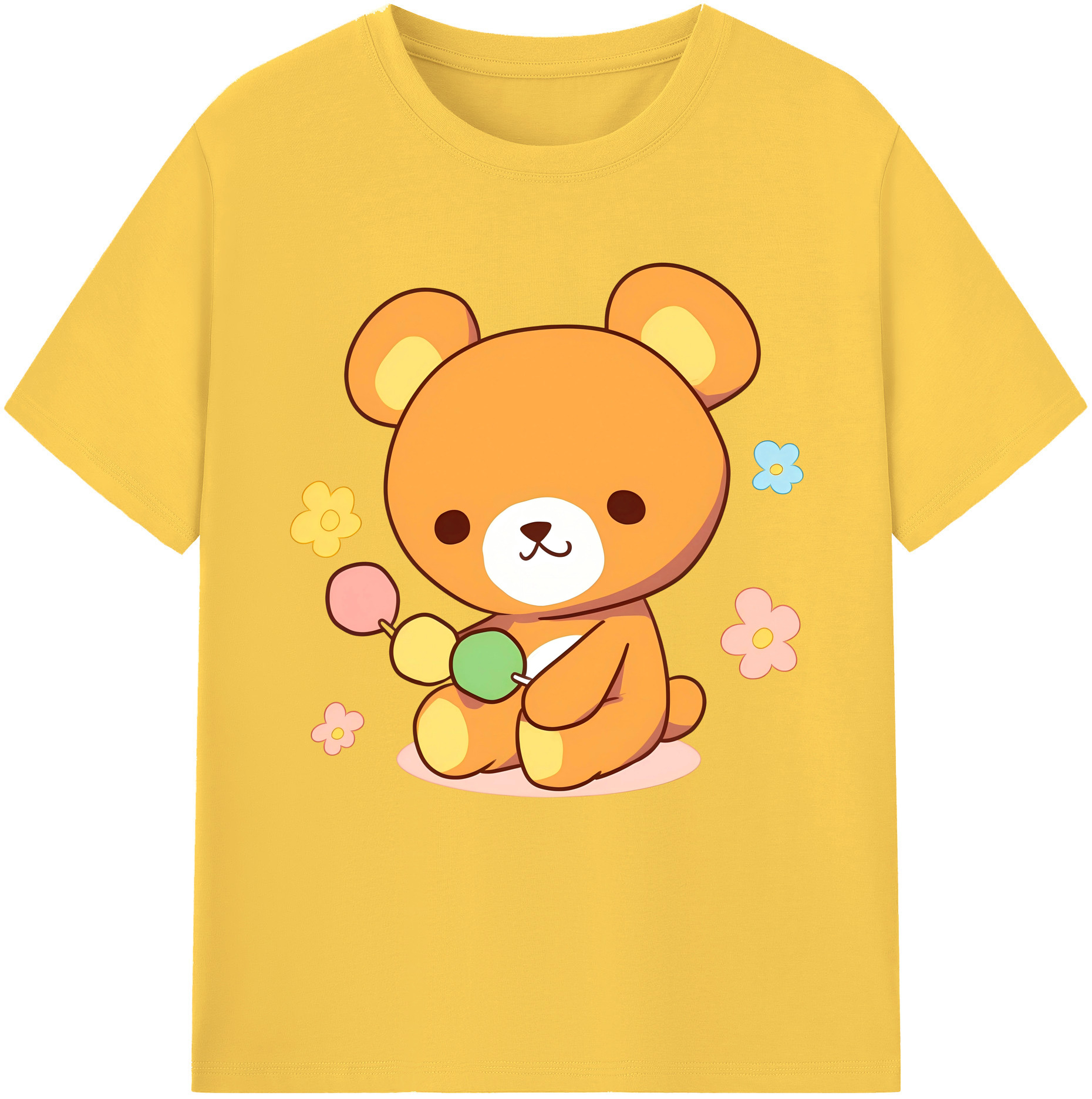 （画像用） リラックマ リラックマ キイロイトリ Rilakkuma Korilakkuma Kiiroitori 綿100％半袖Tシャツ（フロントプリント）