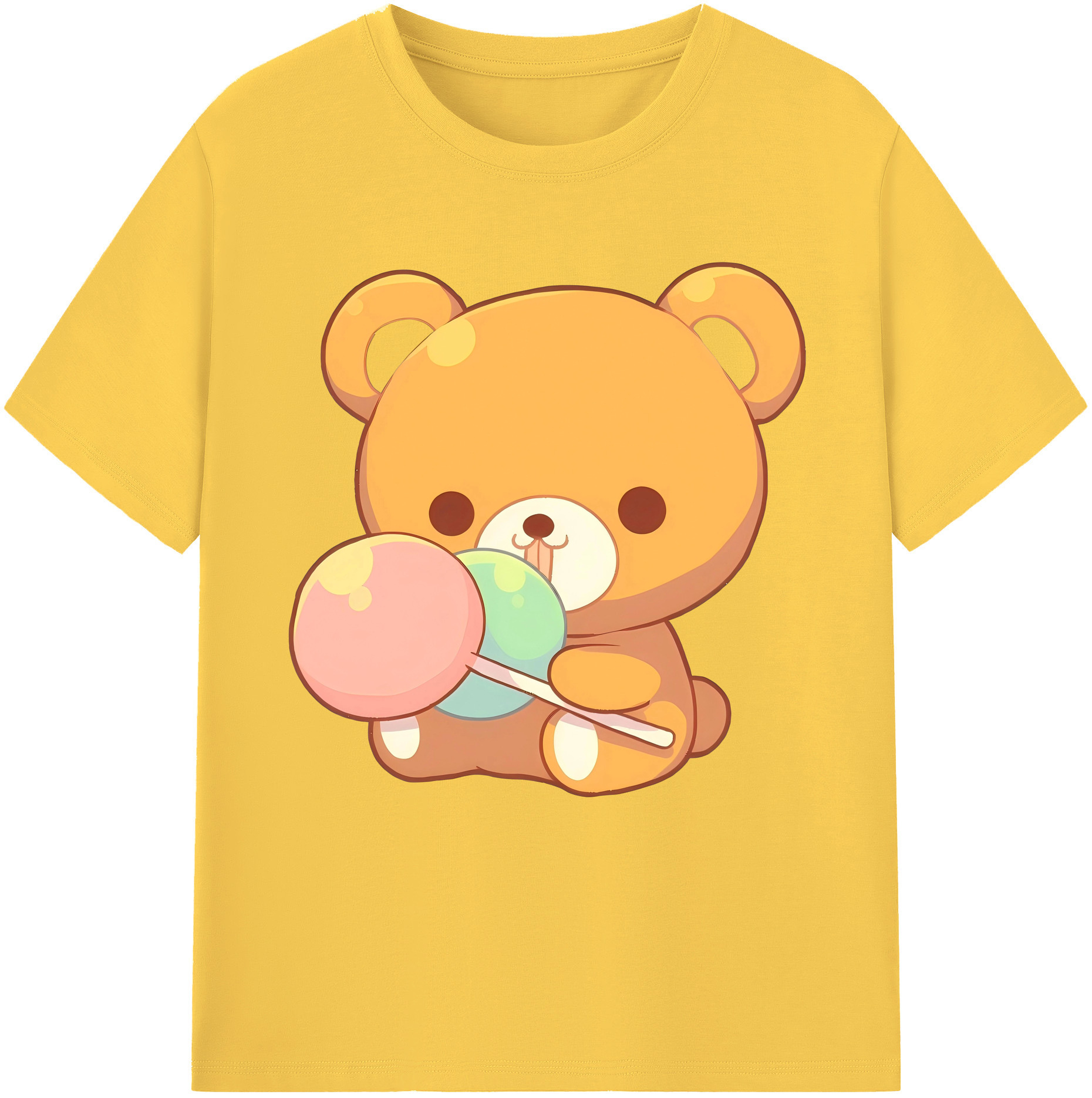 （画像用） リラックマ リラックマ キイロイトリ Rilakkuma Korilakkuma Kiiroitori 綿100％半袖Tシャツ（フロントプリント）