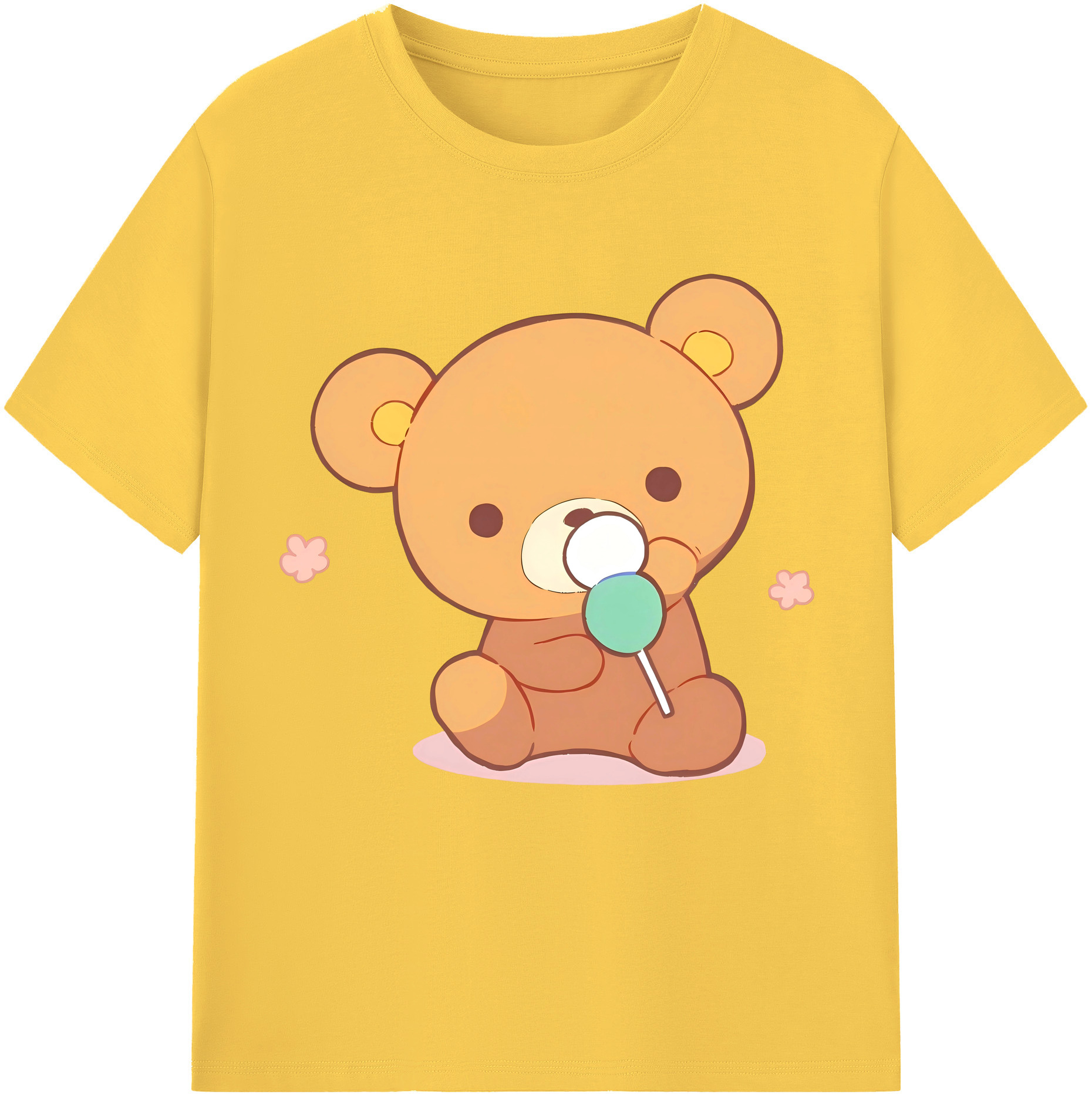 （画像用） リラックマ リラックマ キイロイトリ Rilakkuma Korilakkuma Kiiroitori 綿100％半袖Tシャツ（フロントプリント）
