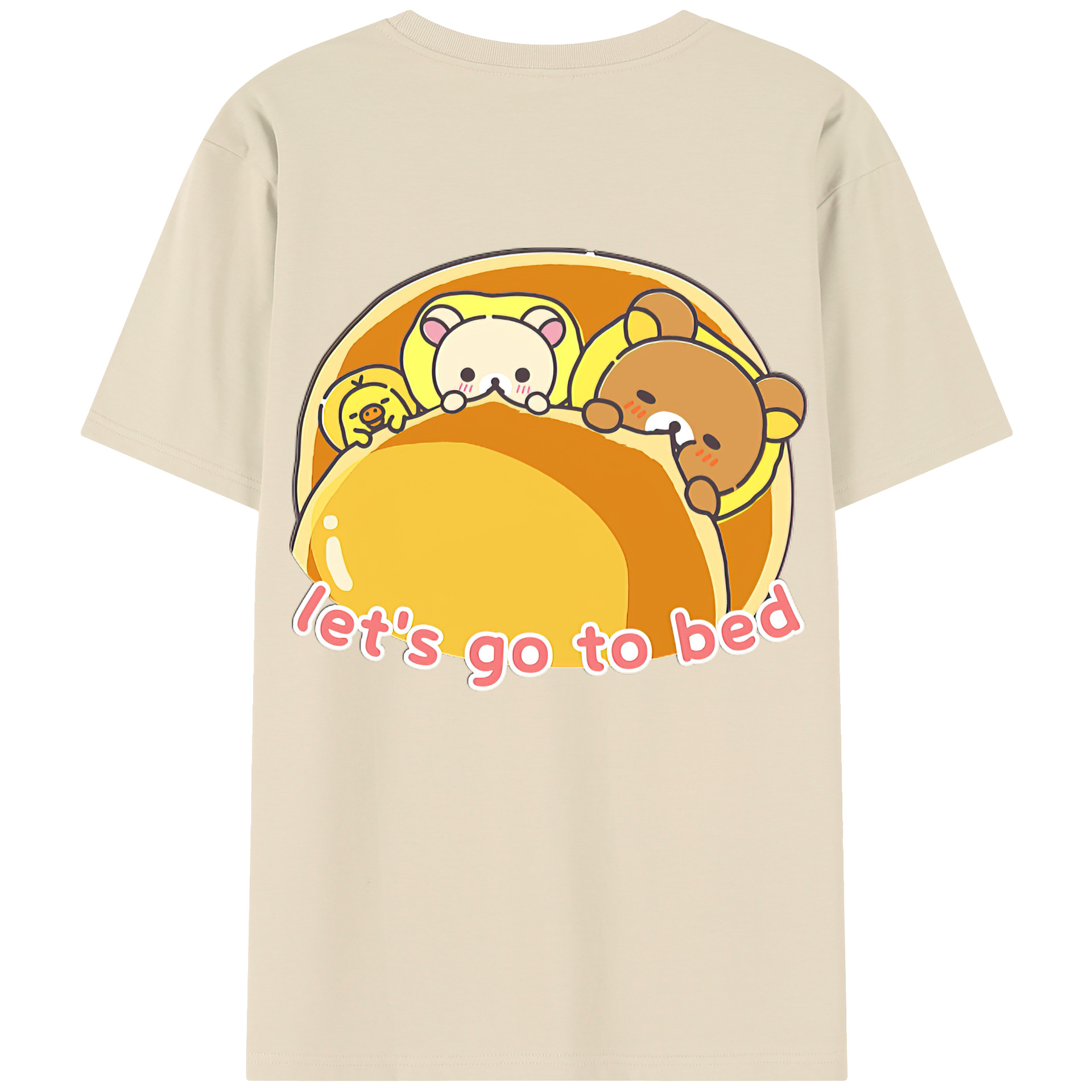 （画像用） リラックマ リラックマ キイロイトリ Rilakkuma Korilakkuma Kiiroitori 綿100％半袖Tシャツ（背面プリント）