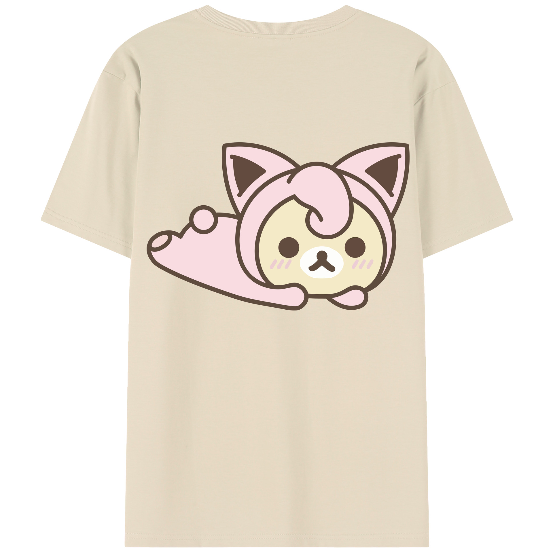 （画像用） リラックマ リラックマ キイロイトリ Rilakkuma Korilakkuma Kiiroitori 綿100％半袖Tシャツ（背面プリント）