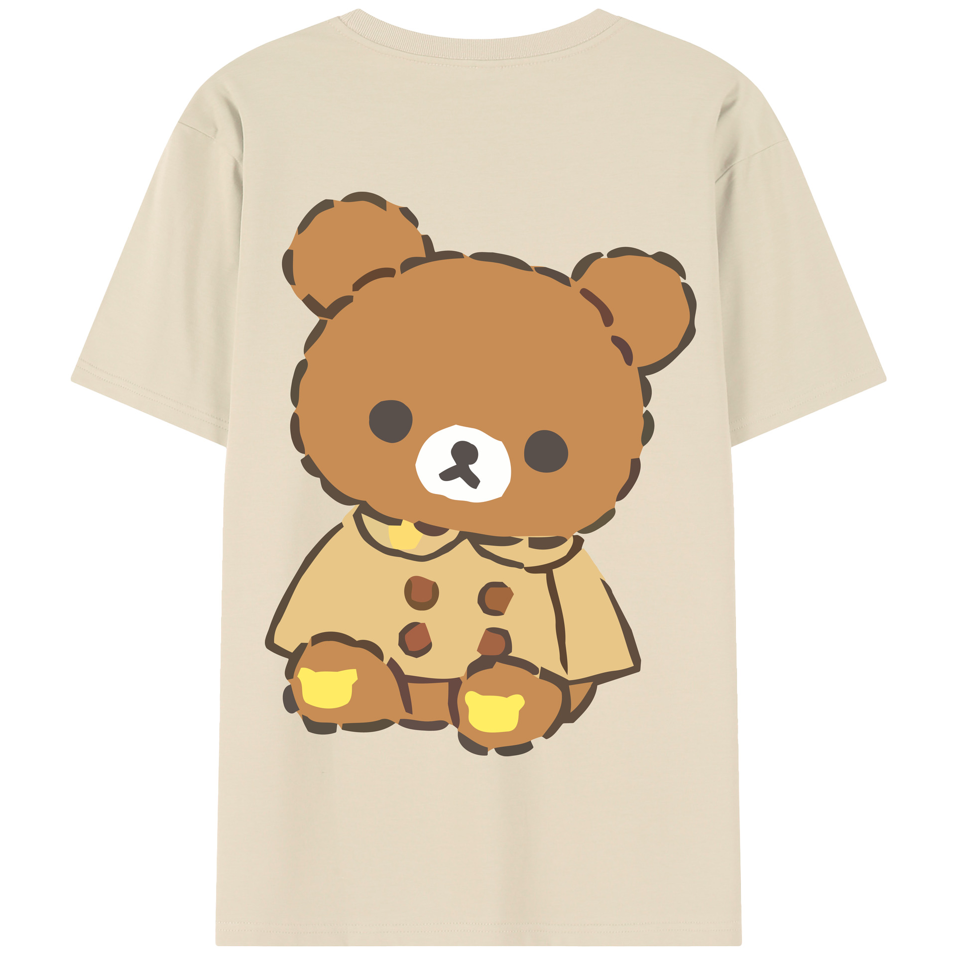 （画像用） リラックマ リラックマ キイロイトリ Rilakkuma Korilakkuma Kiiroitori 綿100％半袖Tシャツ（背面プリント）