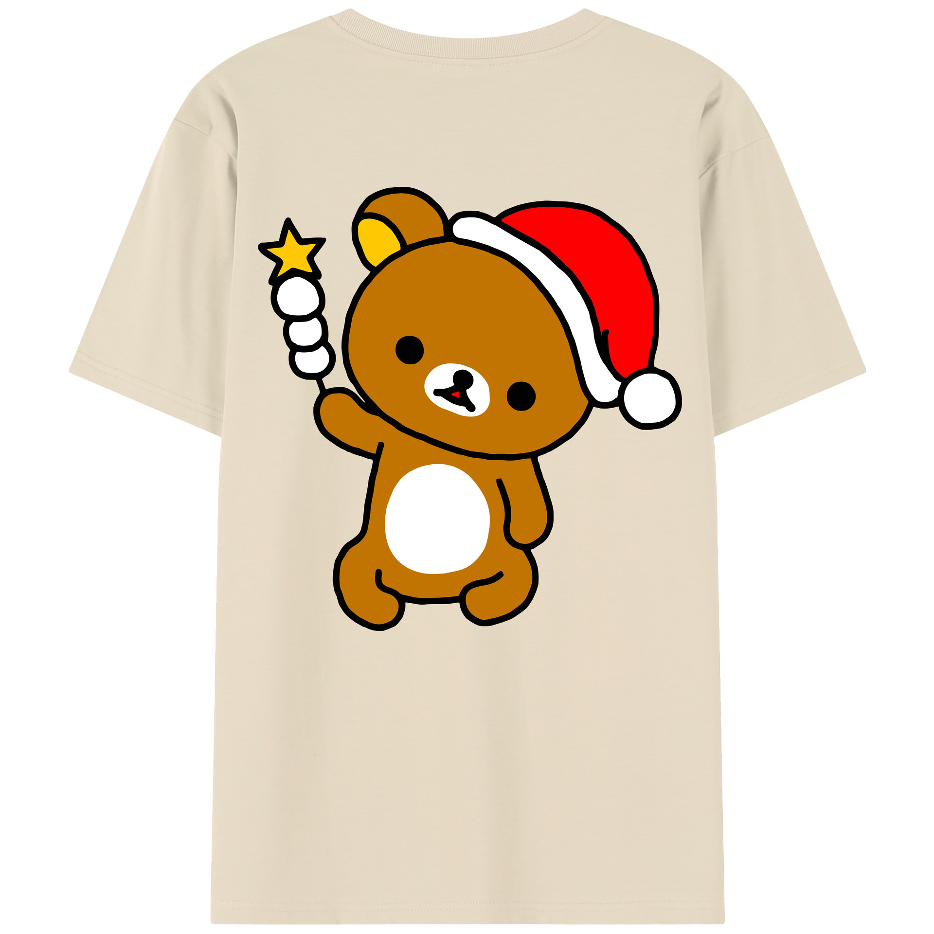 （画像用） リラックマ リラックマ キイロイトリ Rilakkuma Korilakkuma Kiiroitori 綿100％半袖Tシャツ（背面プリント）