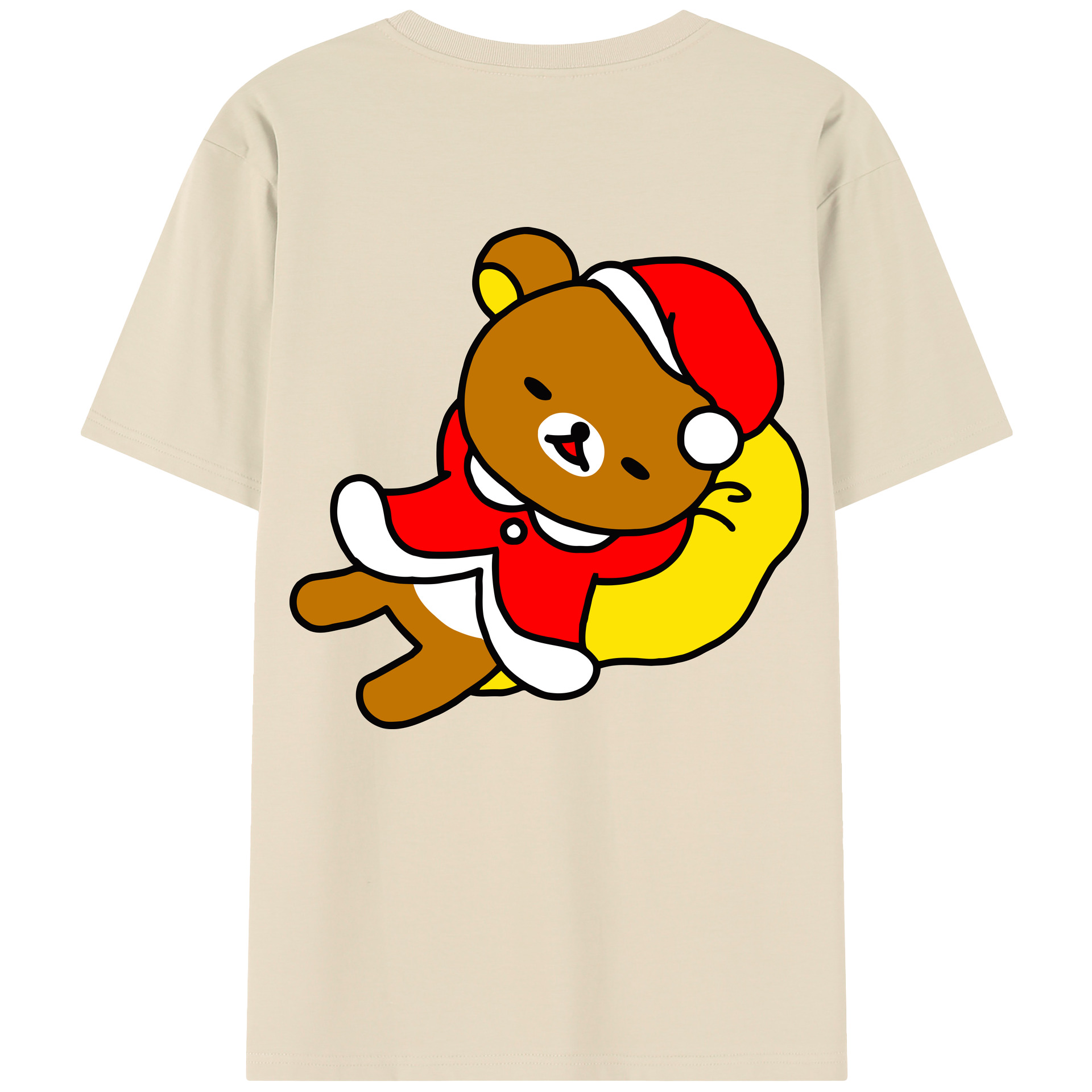 （画像用） リラックマ リラックマ キイロイトリ Rilakkuma Korilakkuma Kiiroitori 綿100％半袖Tシャツ（背面プリント）
