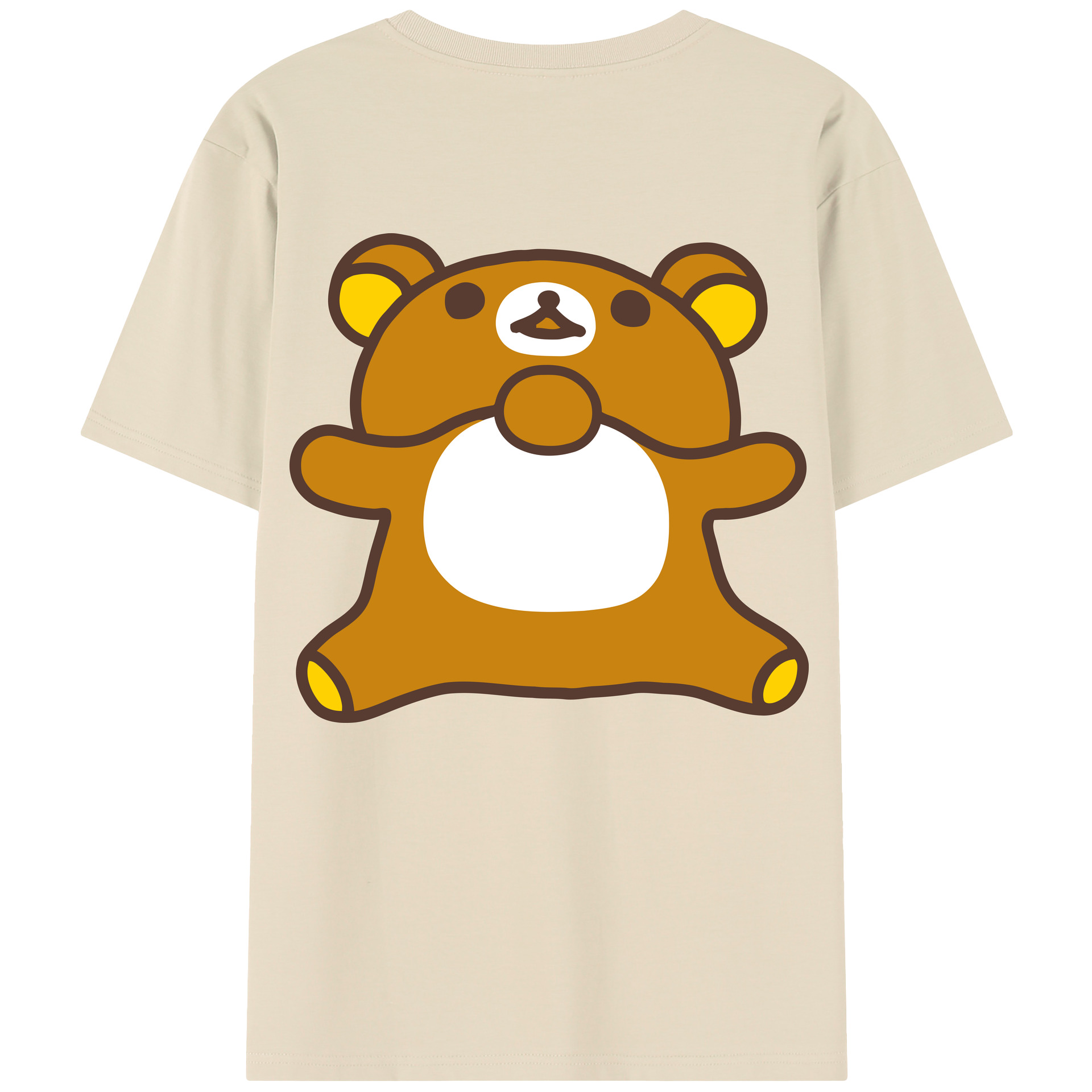（画像用） リラックマ リラックマ キイロイトリ Rilakkuma Korilakkuma Kiiroitori 綿100％半袖Tシャツ（背面プリント）