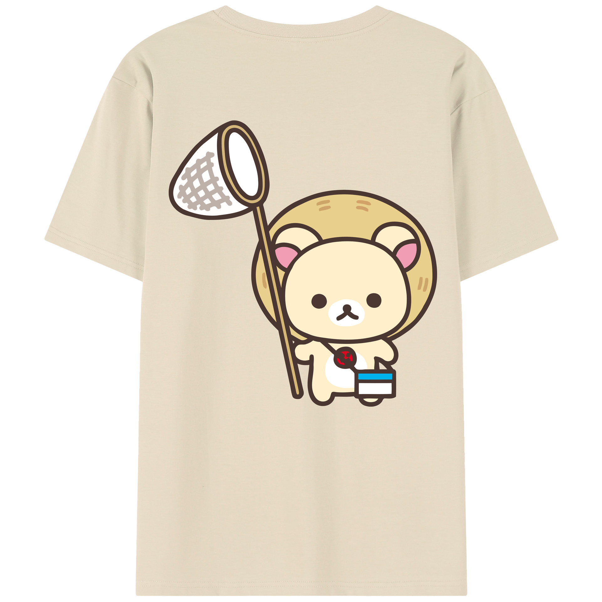 （画像用） リラックマ リラックマ キイロイトリ Rilakkuma Korilakkuma Kiiroitori 綿100％半袖Tシャツ（背面プリント）