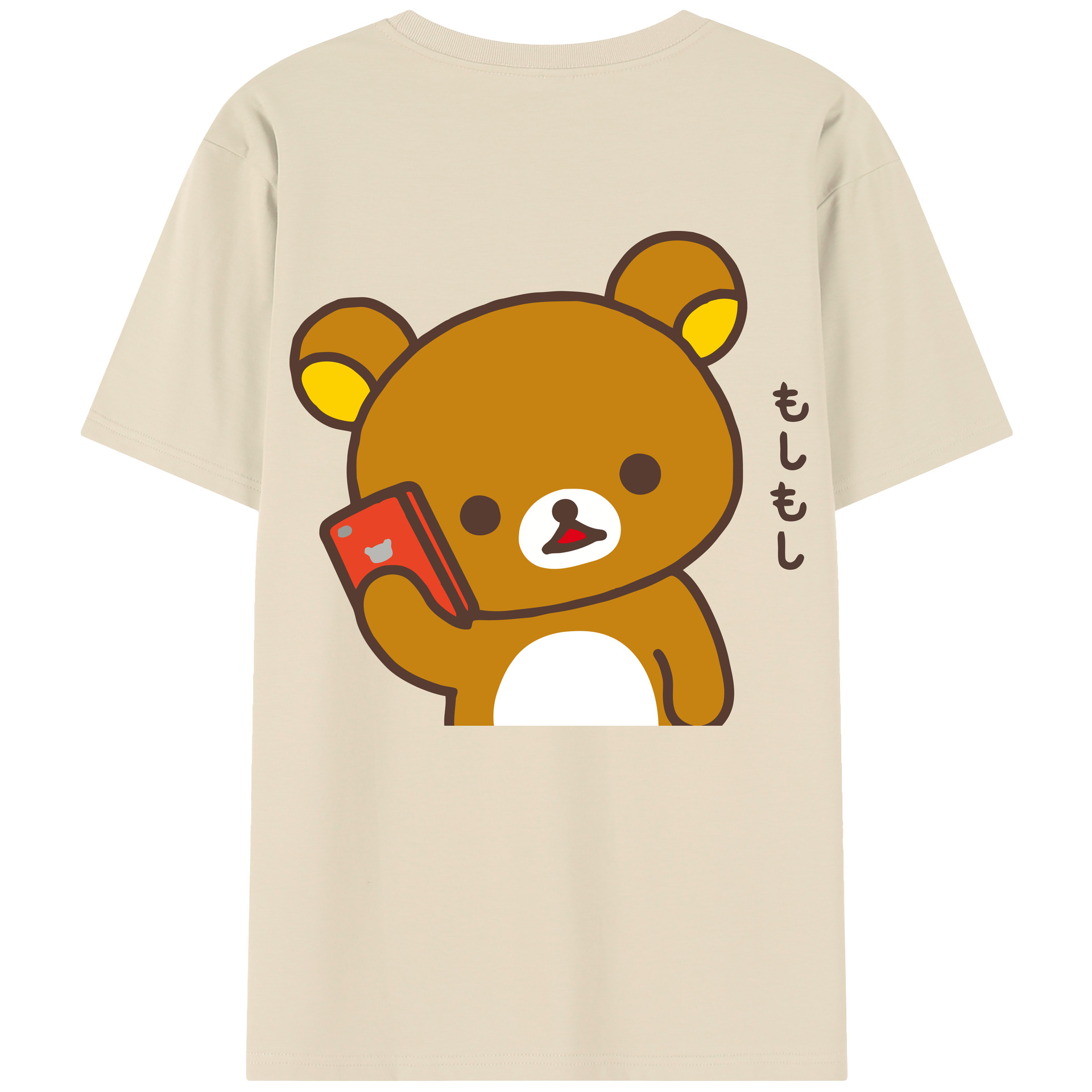（画像用） リラックマ リラックマ キイロイトリ Rilakkuma Korilakkuma Kiiroitori 綿100％半袖Tシャツ（背面プリント）
