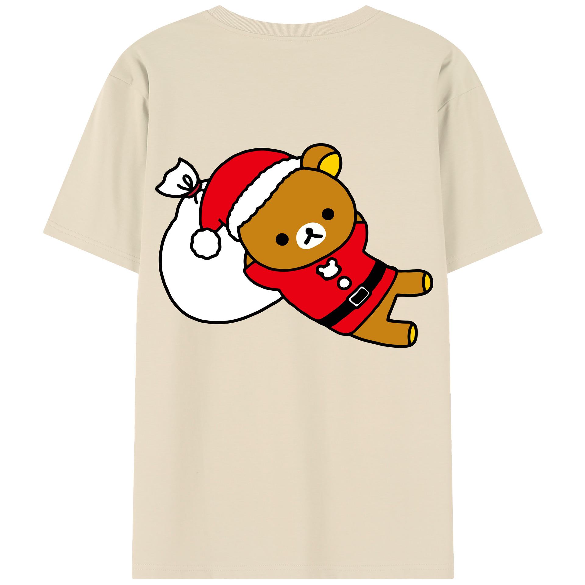 （画像用） リラックマ リラックマ キイロイトリ Rilakkuma Korilakkuma Kiiroitori 綿100％半袖Tシャツ（背面プリント）