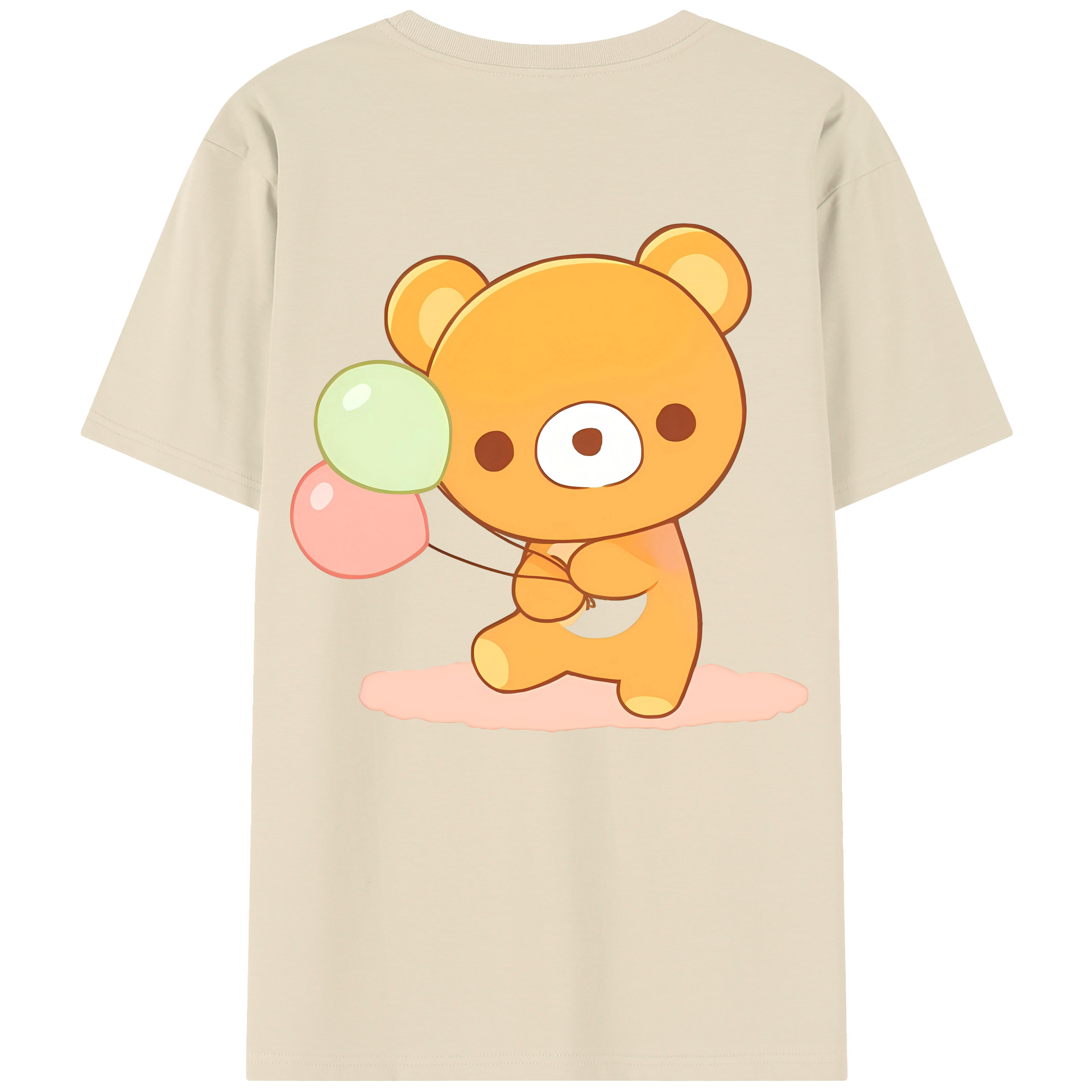 （画像用） リラックマ リラックマ キイロイトリ Rilakkuma Korilakkuma Kiiroitori 綿100％半袖Tシャツ（背面プリント）
