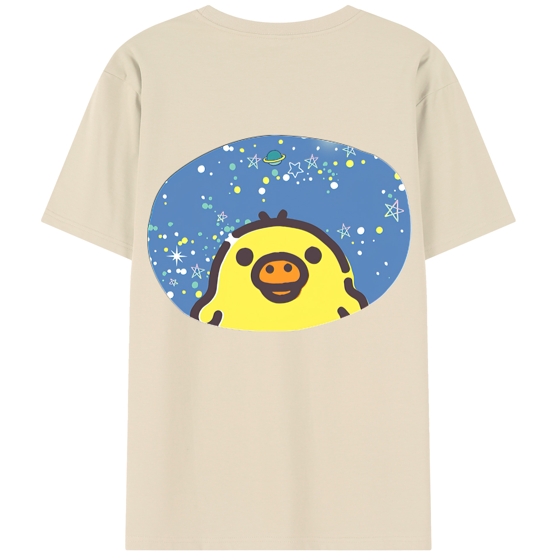 （画像用） リラックマ リラックマ キイロイトリ Rilakkuma Korilakkuma Kiiroitori 綿100％半袖Tシャツ（背面プリント）
