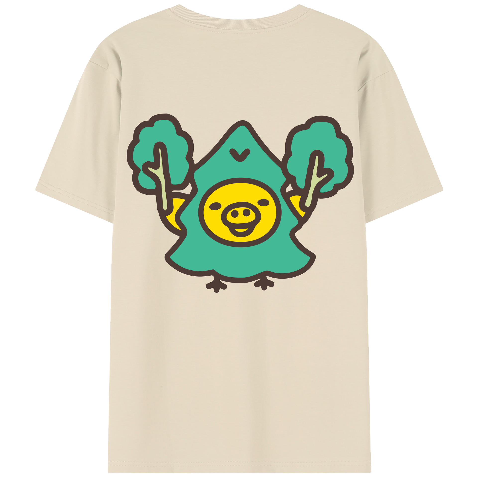 （画像用） リラックマ リラックマ キイロイトリ Rilakkuma Korilakkuma Kiiroitori 綿100％半袖Tシャツ（背面プリント）