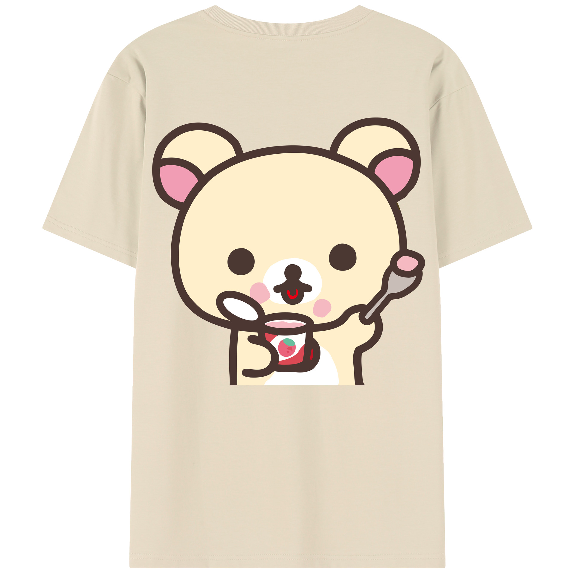 （画像用） リラックマ リラックマ キイロイトリ Rilakkuma Korilakkuma Kiiroitori 綿100％半袖Tシャツ（背面プリント）