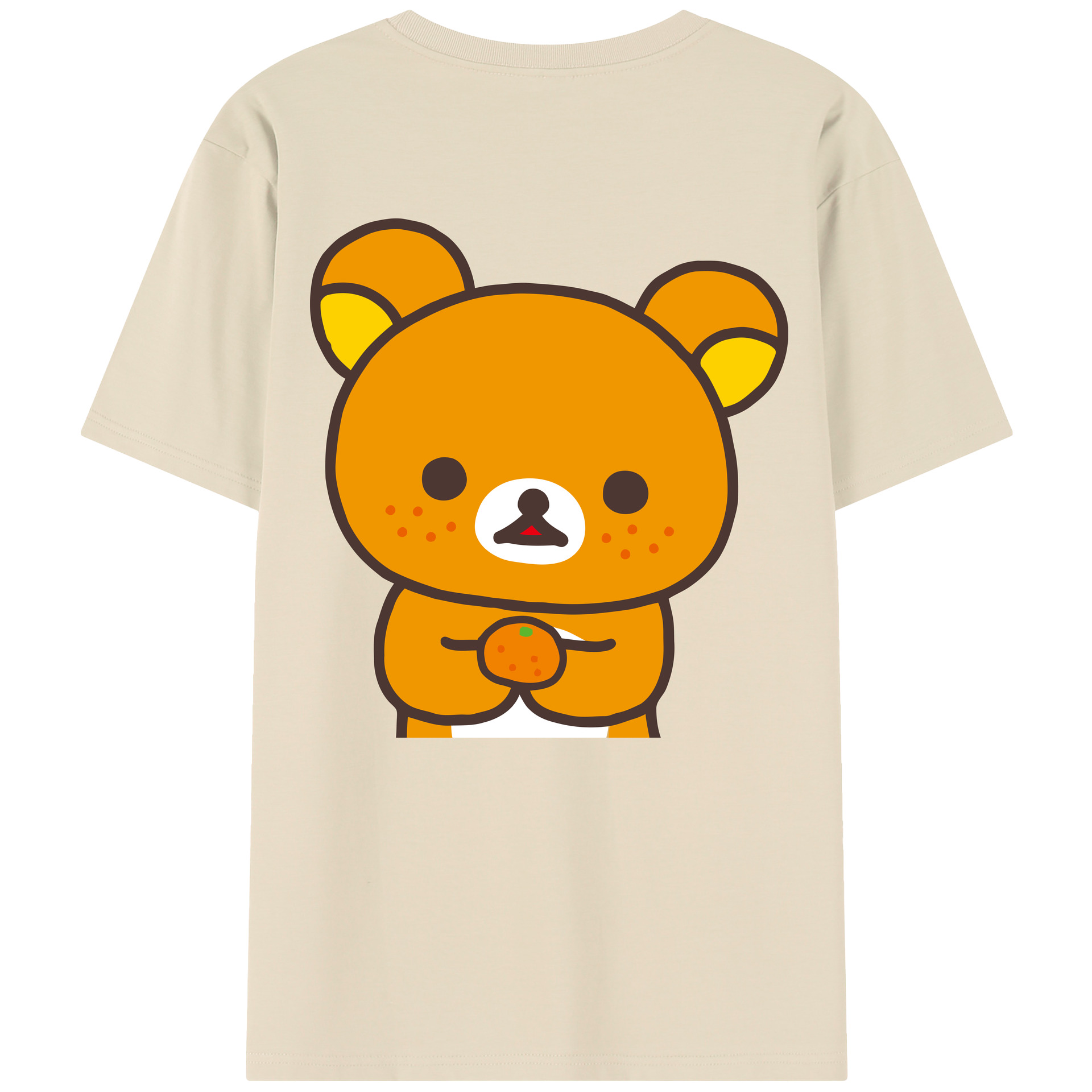 （画像用） リラックマ リラックマ キイロイトリ Rilakkuma Korilakkuma Kiiroitori 綿100％半袖Tシャツ（背面プリント）