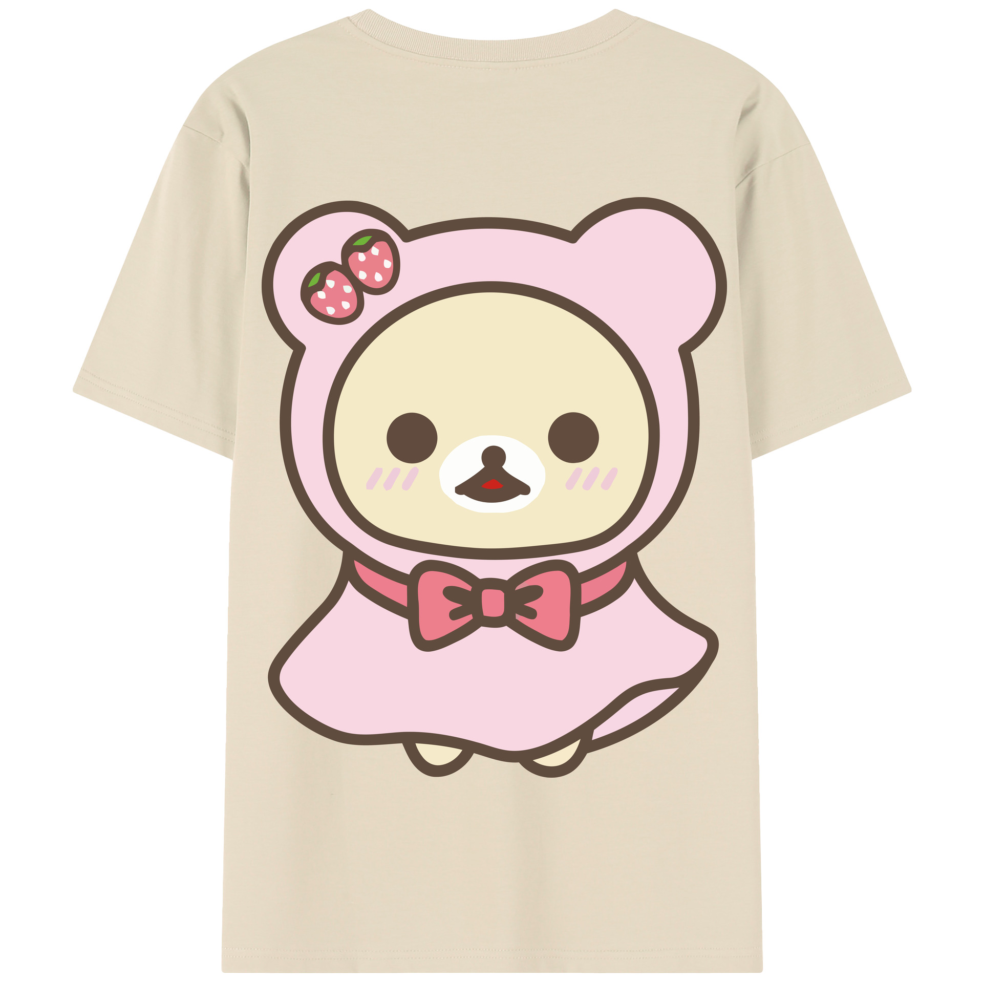 （画像用） リラックマ リラックマ キイロイトリ Rilakkuma Korilakkuma Kiiroitori 綿100％半袖Tシャツ（背面プリント）