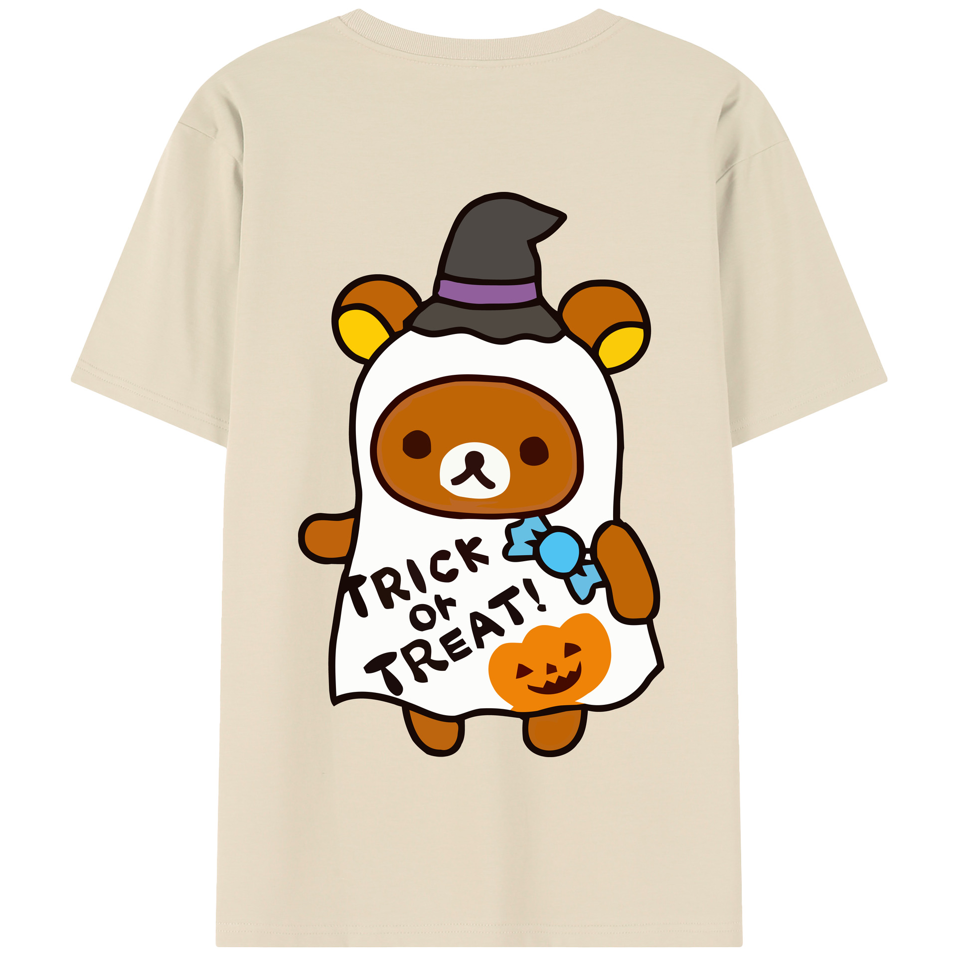 （画像用） リラックマ リラックマ キイロイトリ Rilakkuma Korilakkuma Kiiroitori 綿100％半袖Tシャツ（背面プリント）