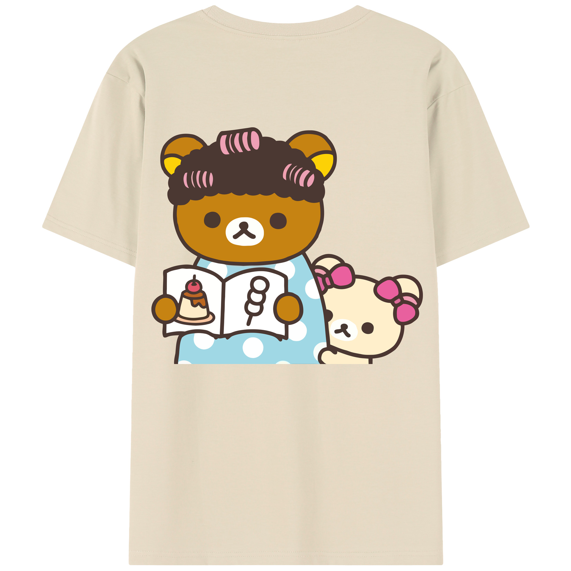 （画像用） リラックマ リラックマ キイロイトリ Rilakkuma Korilakkuma Kiiroitori 綿100％半袖Tシャツ（背面プリント）
