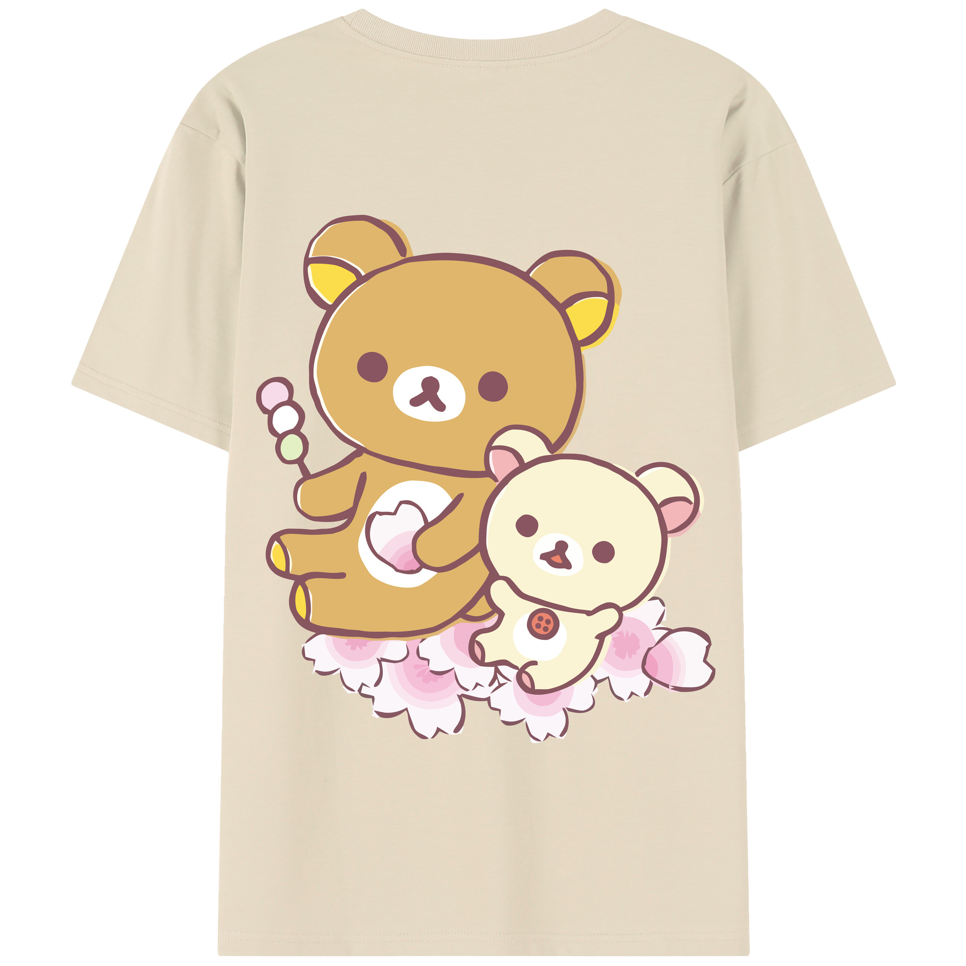 （画像用） リラックマ リラックマ キイロイトリ Rilakkuma Korilakkuma Kiiroitori 綿100％半袖Tシャツ（背面プリント）
