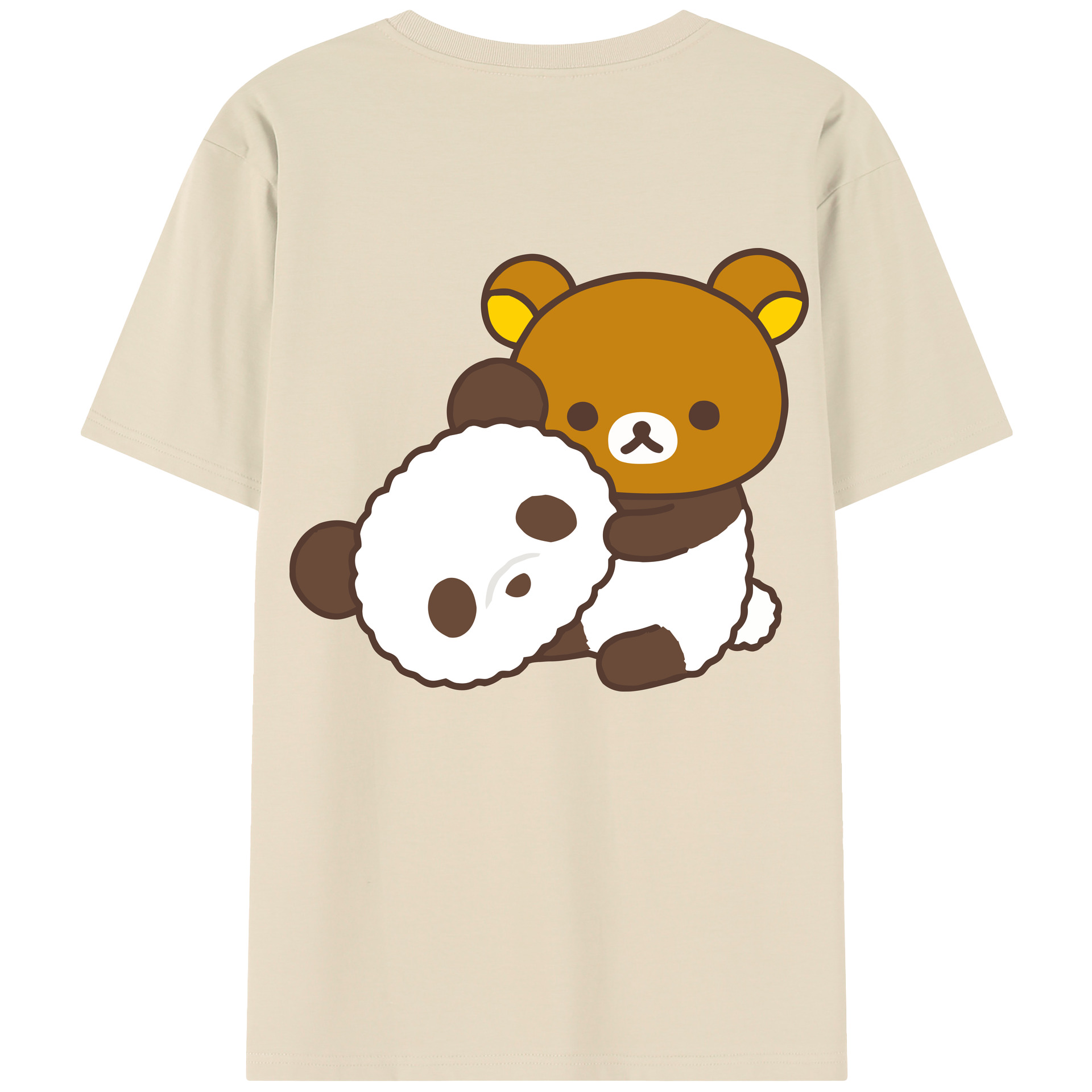 （画像用） リラックマ リラックマ キイロイトリ Rilakkuma Korilakkuma Kiiroitori 綿100％半袖Tシャツ（背面プリント）