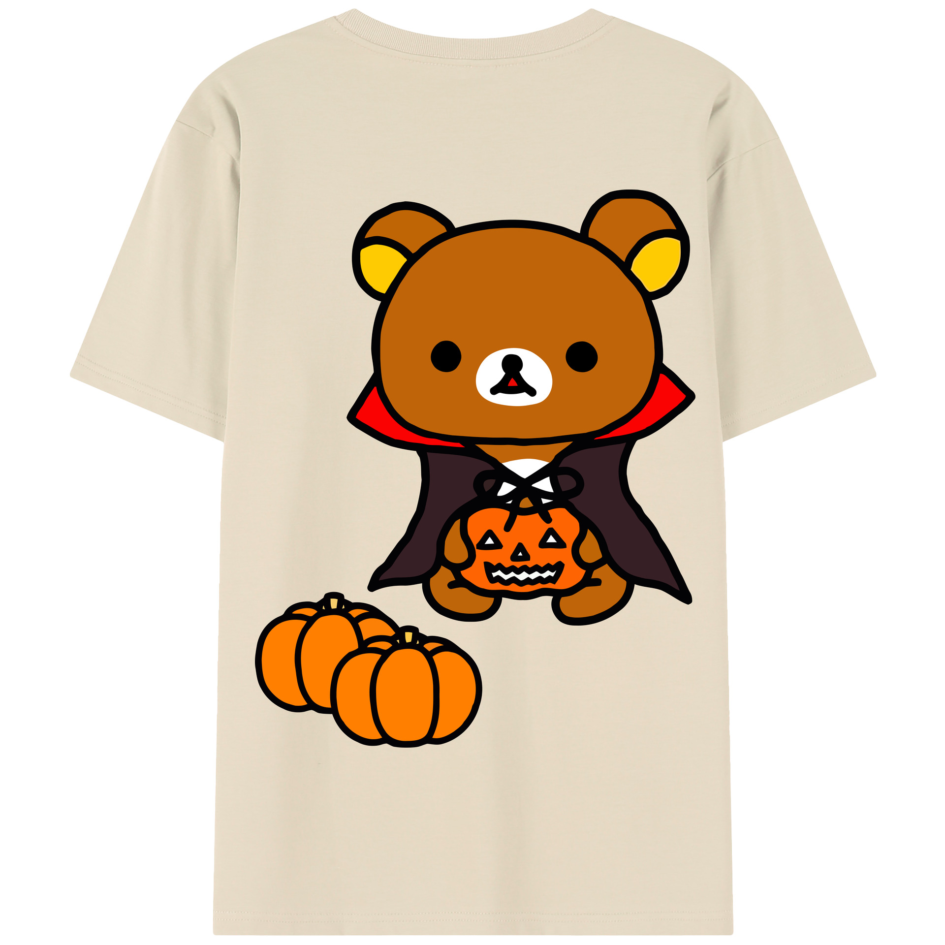 （画像用） リラックマ リラックマ キイロイトリ Rilakkuma Korilakkuma Kiiroitori 綿100％半袖Tシャツ（背面プリント）