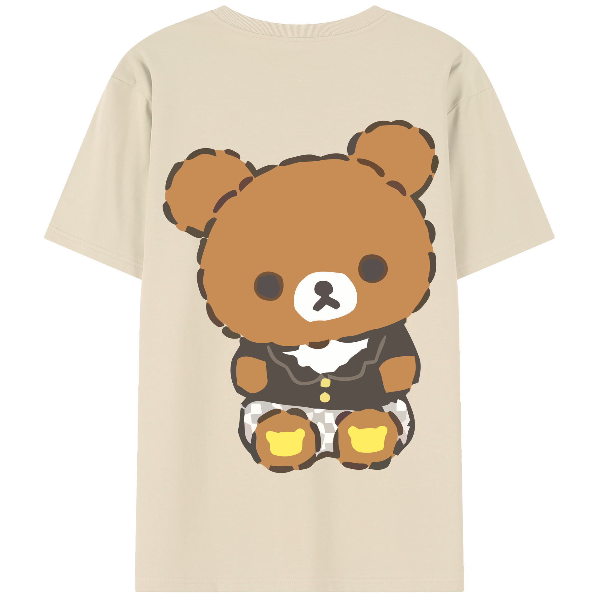 （画像用） リラックマ リラックマ キイロイトリ Rilakkuma Korilakkuma Kiiroitori 綿100％半袖Tシャツ（背面プリント）