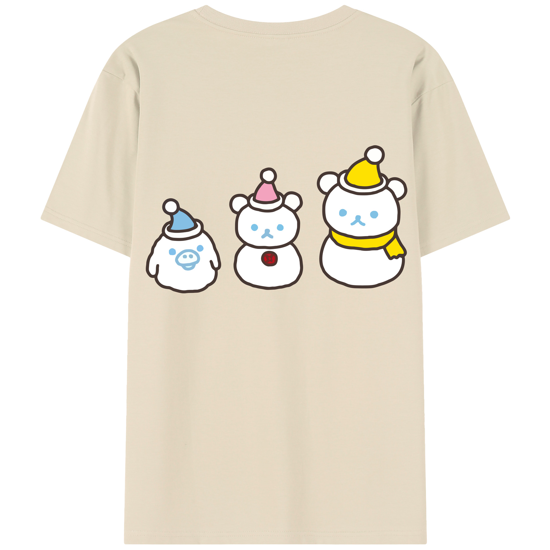 （画像用） リラックマ リラックマ キイロイトリ Rilakkuma Korilakkuma Kiiroitori 綿100％半袖Tシャツ（背面プリント）