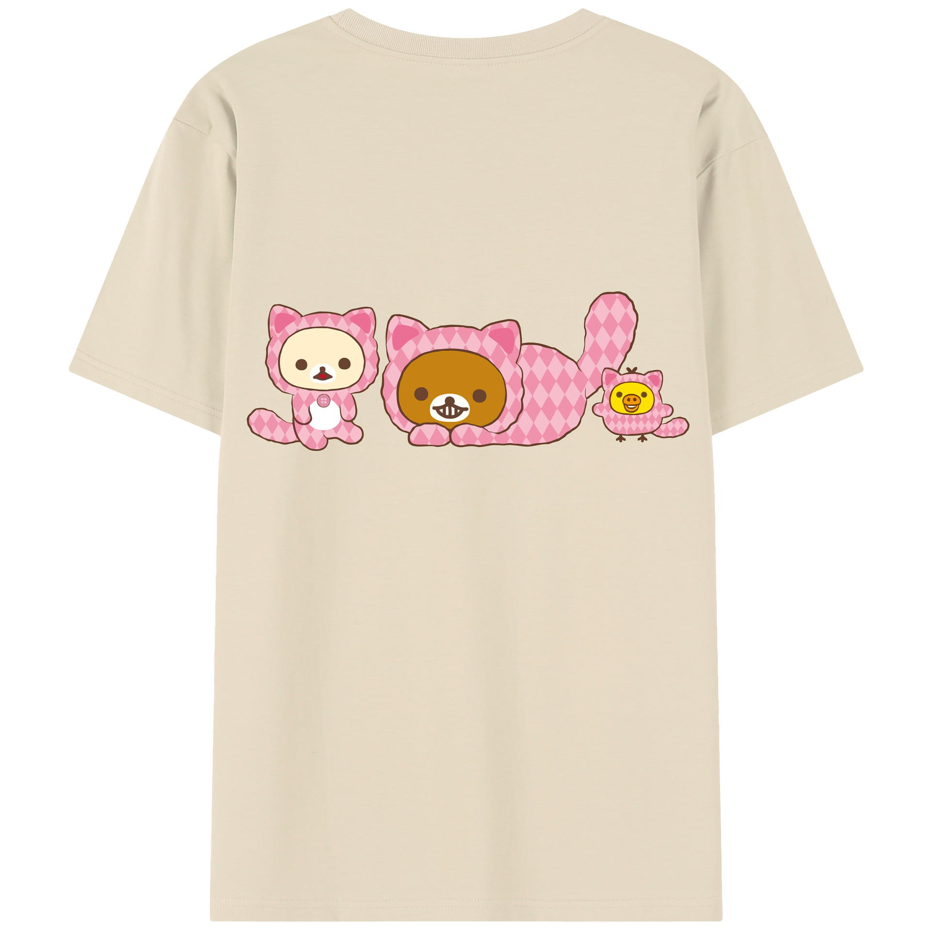 （画像用） リラックマ リラックマ キイロイトリ Rilakkuma Korilakkuma Kiiroitori 綿100％半袖Tシャツ（背面プリント）