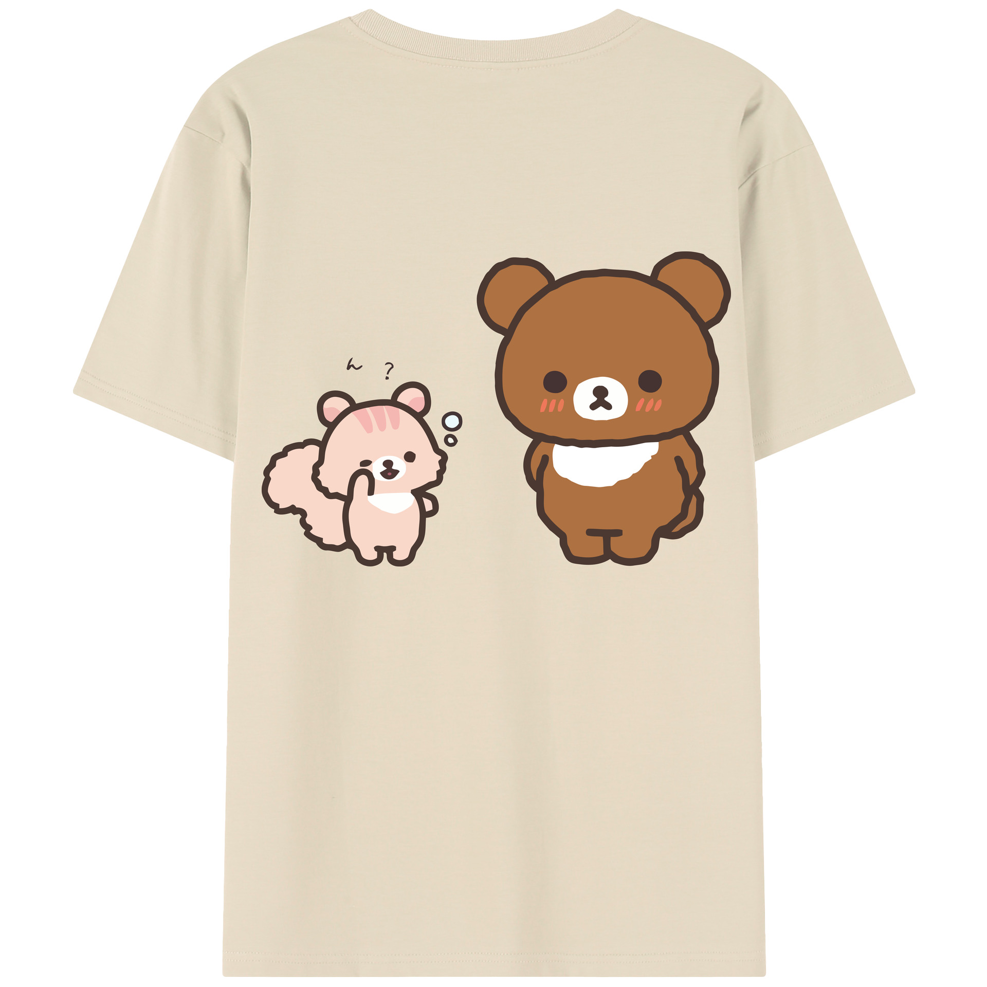 （画像用） リラックマ リラックマ キイロイトリ Rilakkuma Korilakkuma Kiiroitori 綿100％半袖Tシャツ（背面プリント）